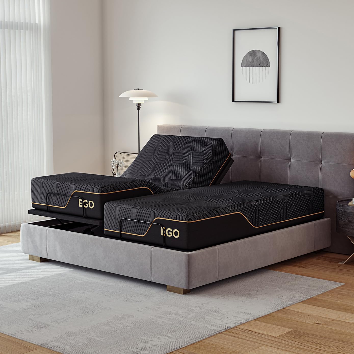 EGOHOME Split King Adjustable Bed