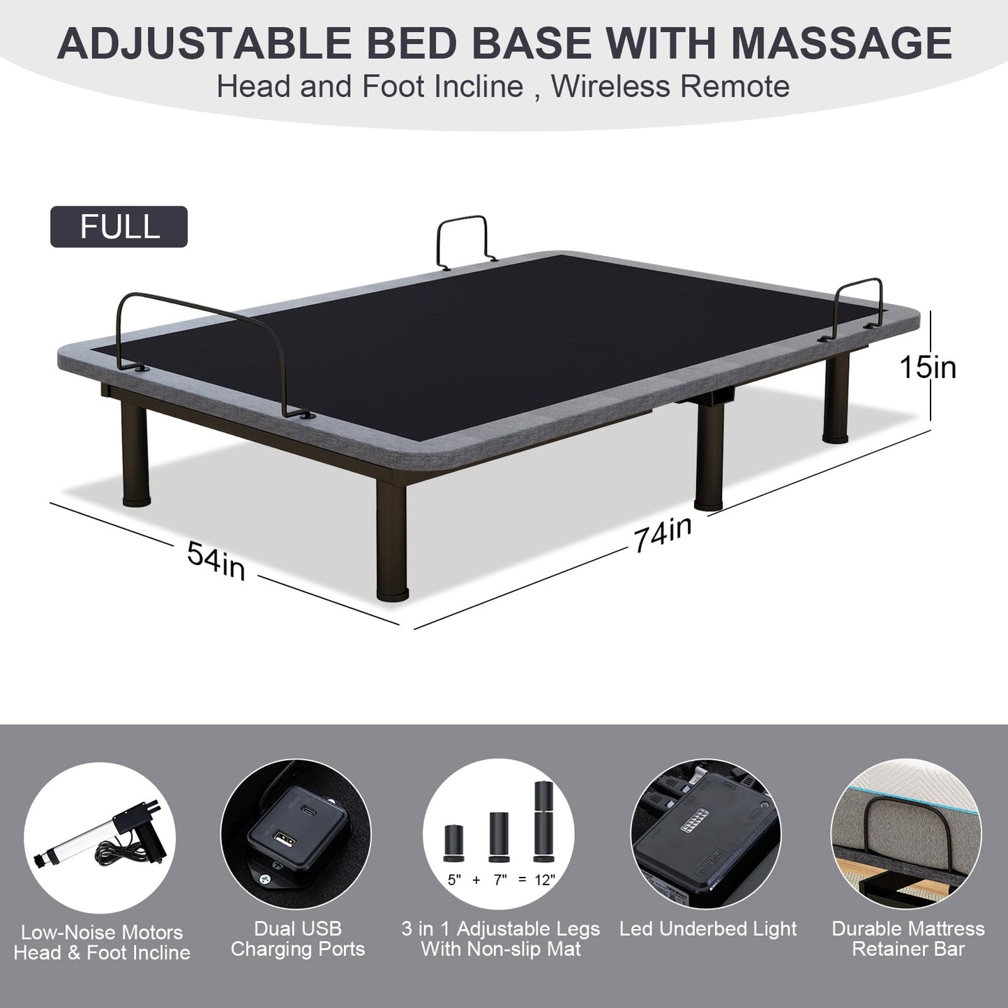 Vipbear Queen Adjustable Bed Frame