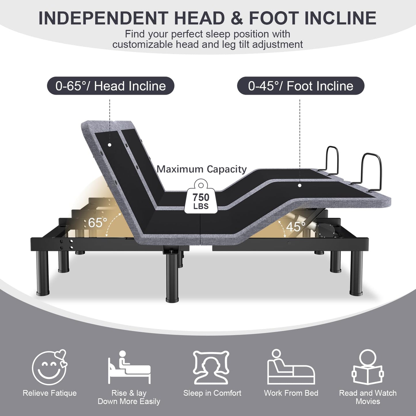 Vipbear Queen Adjustable Bed Frame