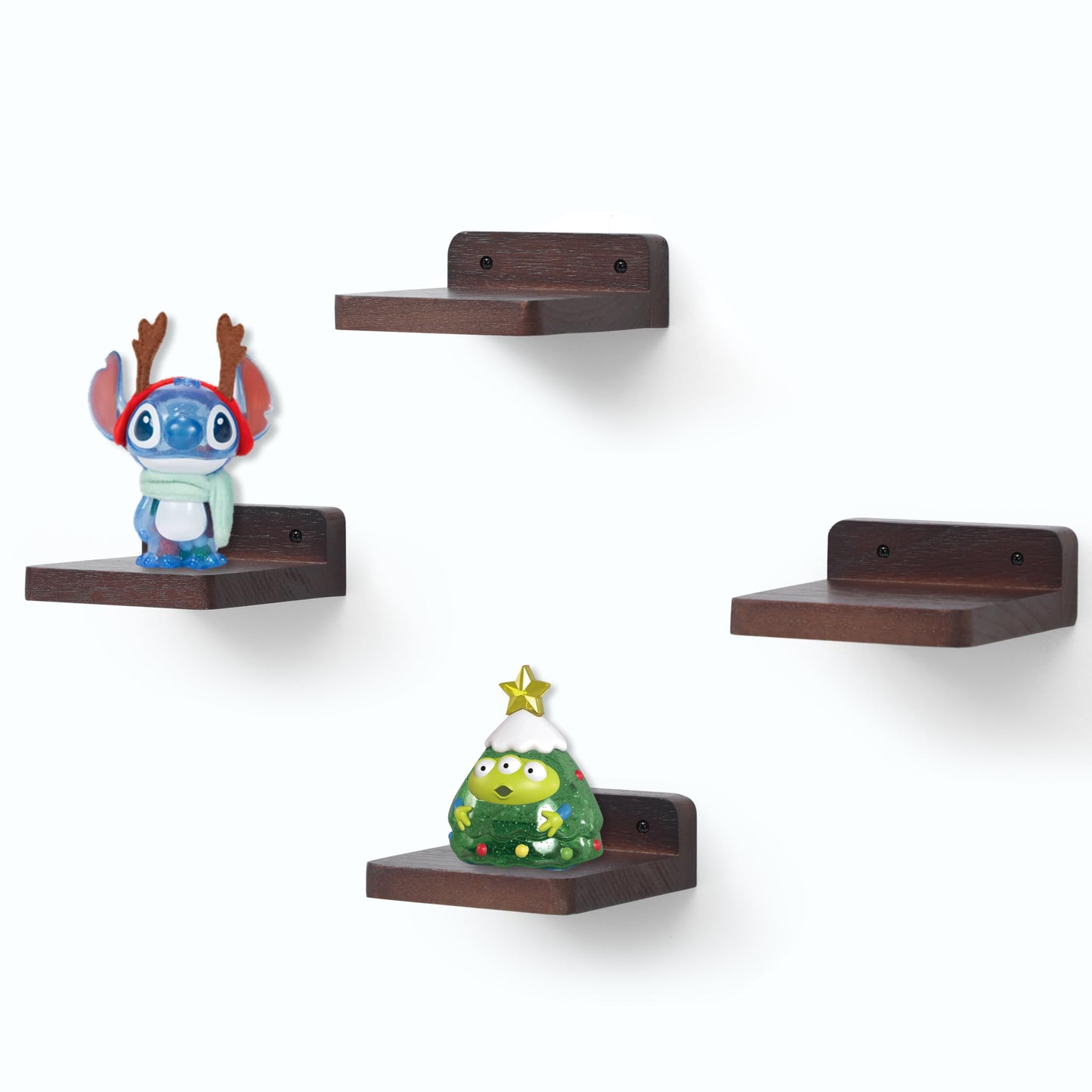 Small Floating Shelves 8-Pack, 4"x4", Rustic White