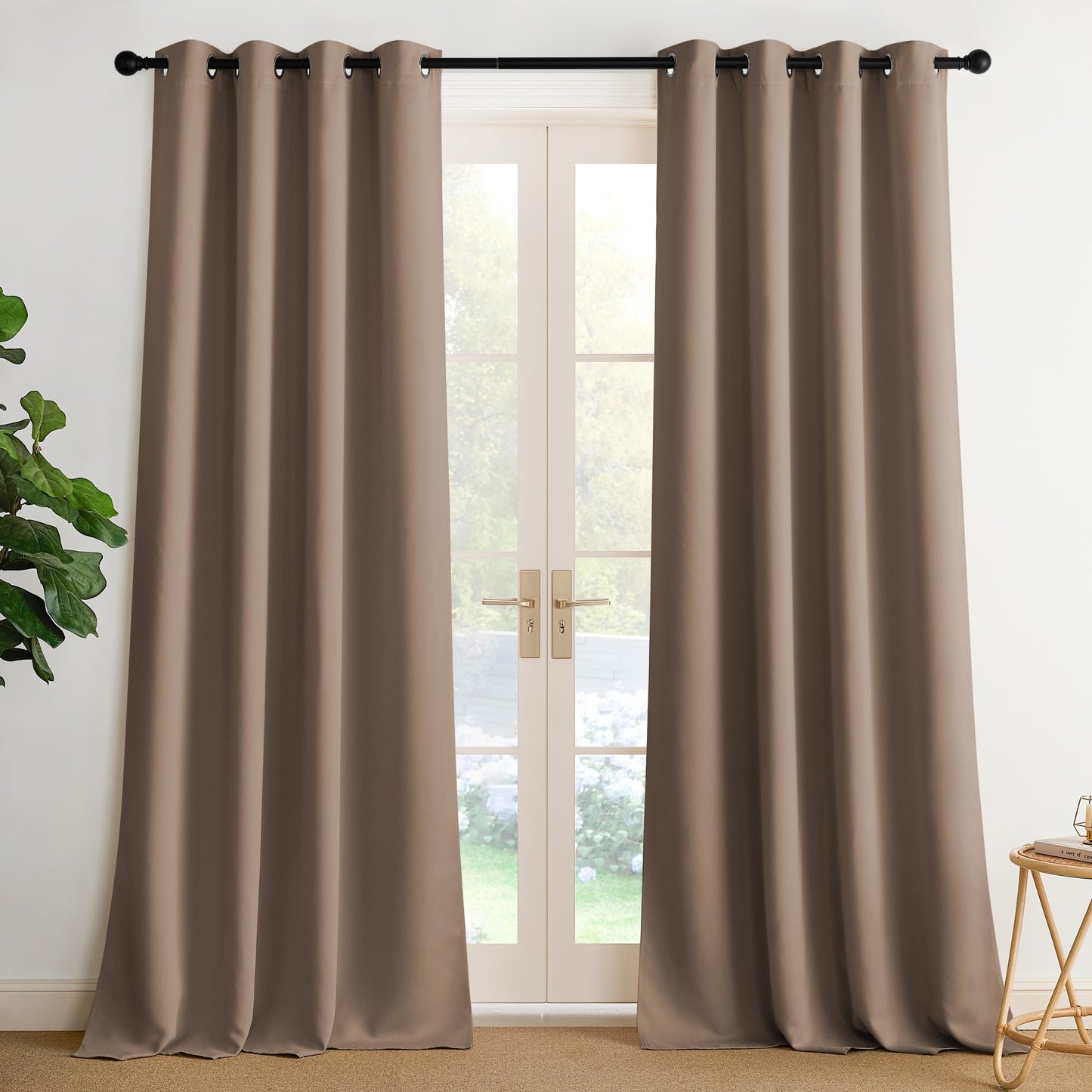 NICETOWN Blackout Curtains – 2 Panels, Grey, 63"