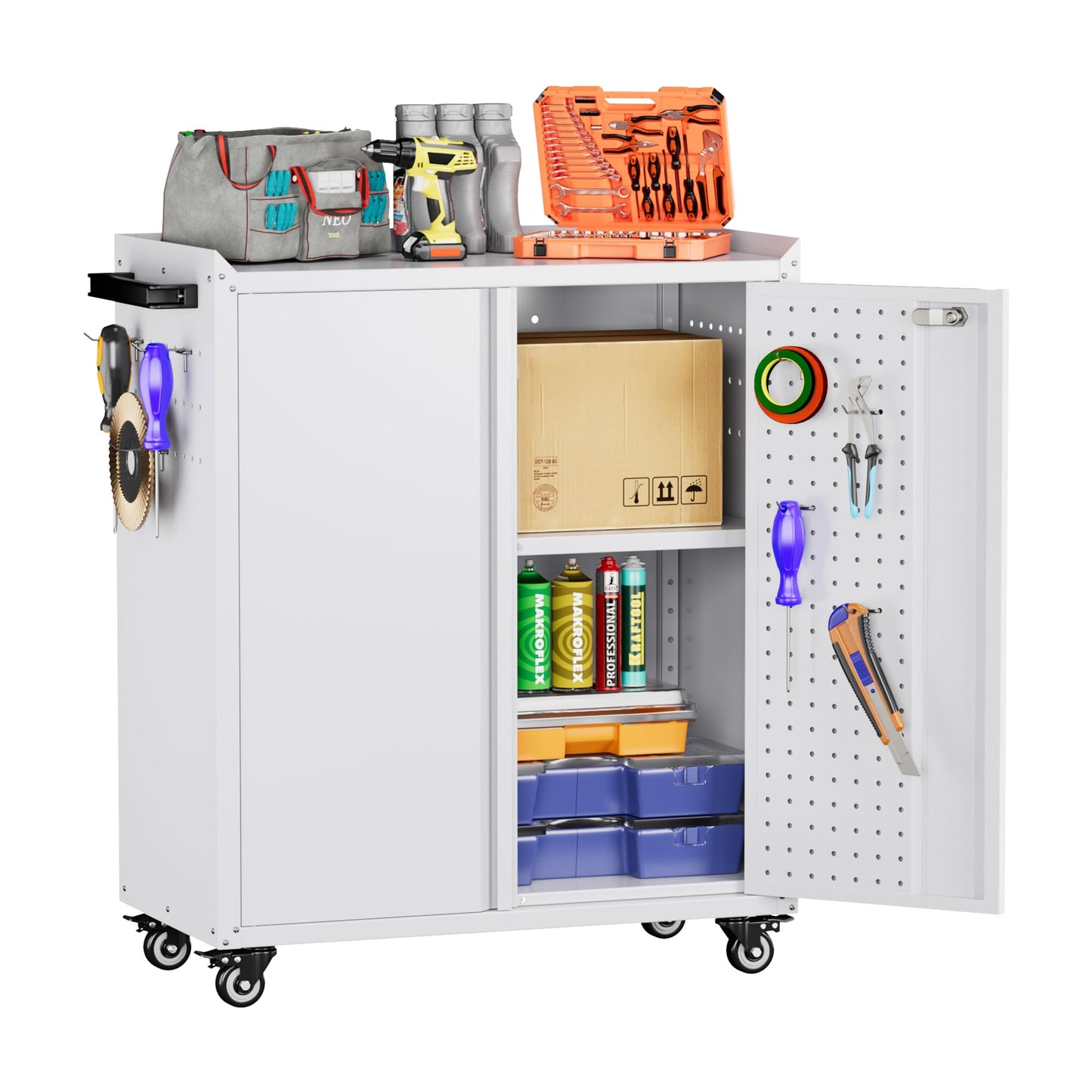 Aobabo Metal Garage Storage Cabinet – Black