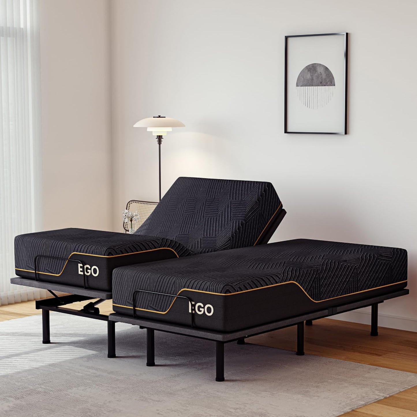 EGOHOME Split King Adjustable Bed