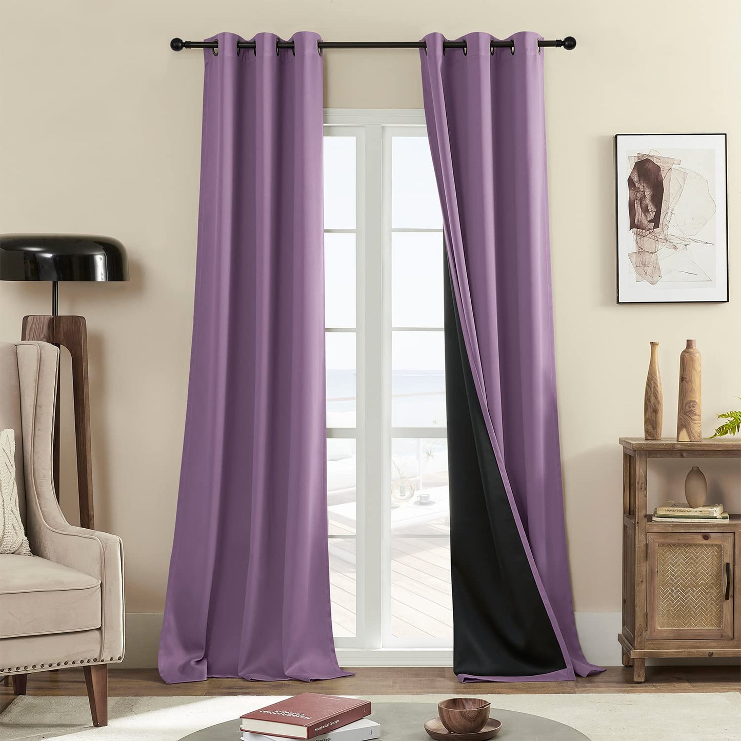 Rutterllow Blackout Curtains – 2 Panels, Dark Grey