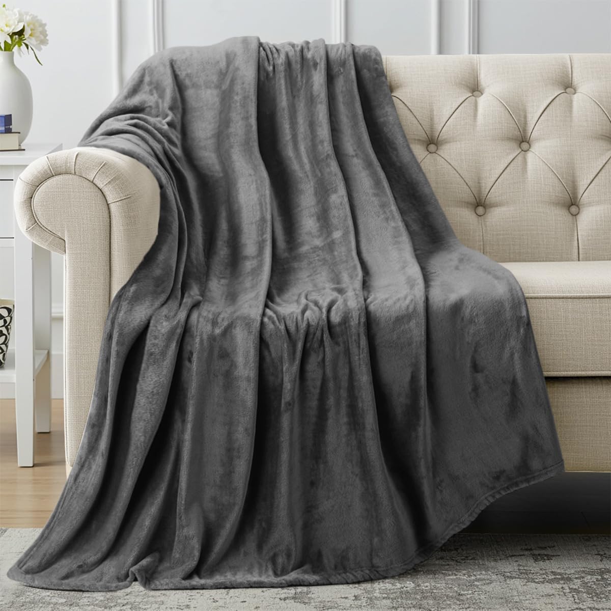 Utopia Bedding Grey Fleece Blanket