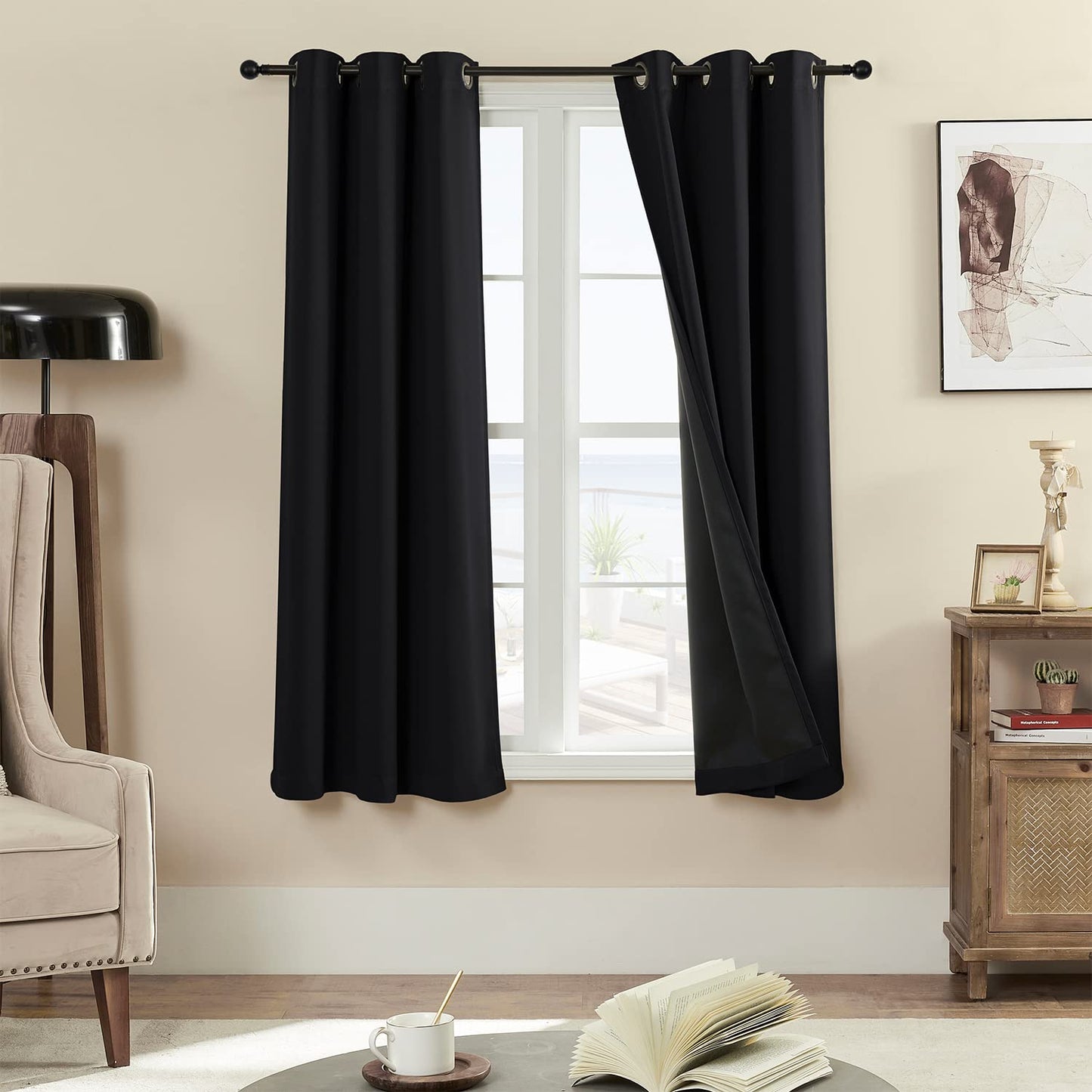 Rutterllow Blackout Curtains – 2 Panels, Dark Grey