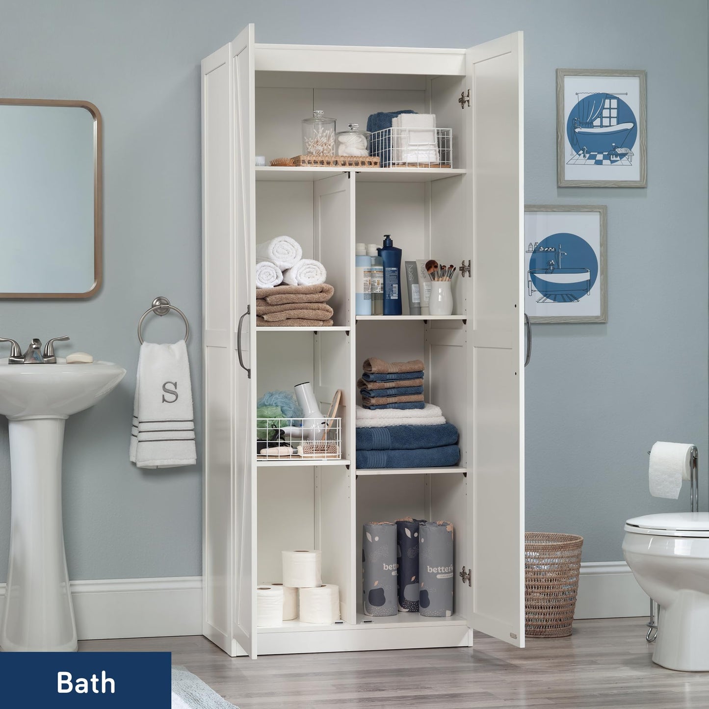 Sauder Select Storage Cabinet/ Pantry cabinets, White finish