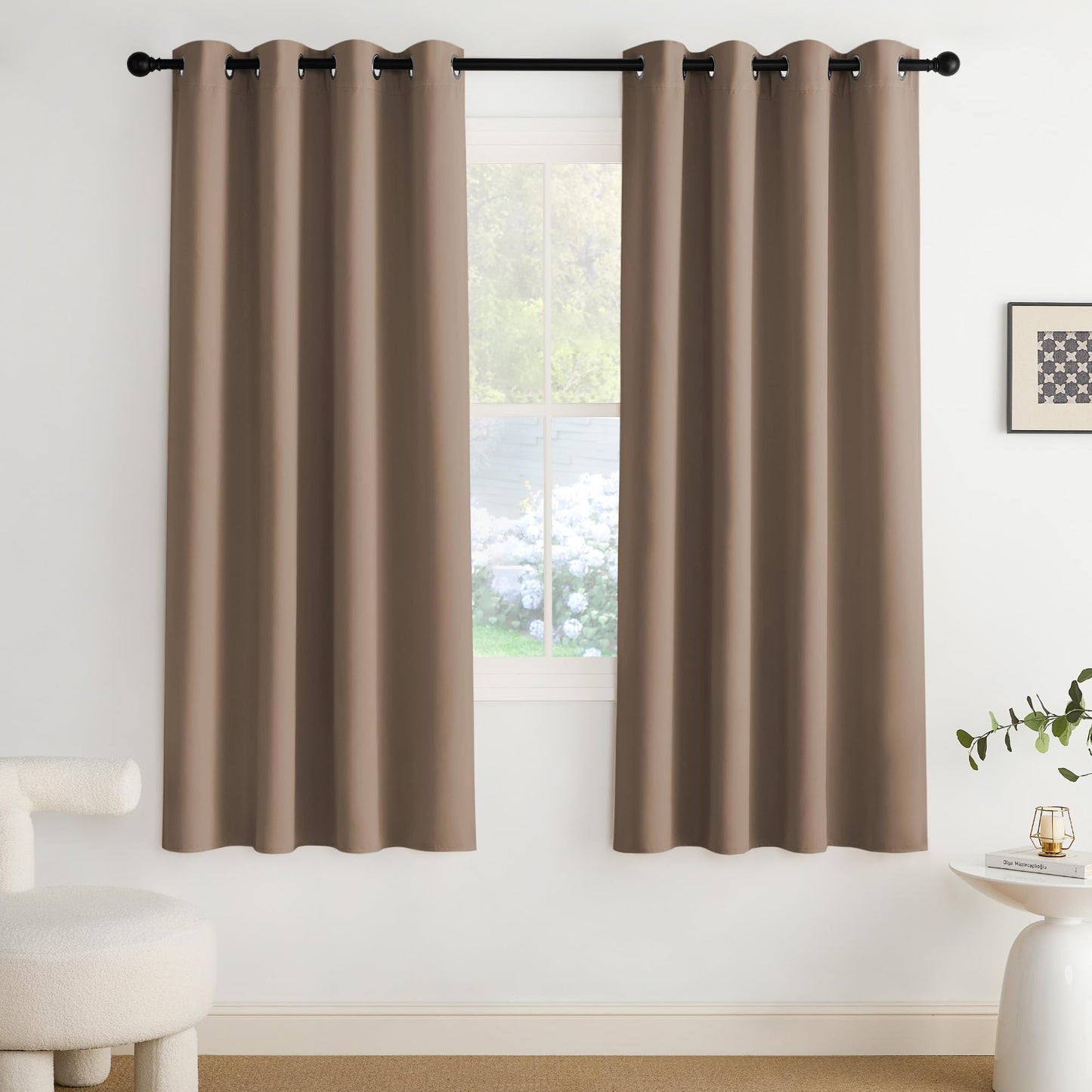 NICETOWN Blackout Curtains – 2 Panels, Grey, 63"