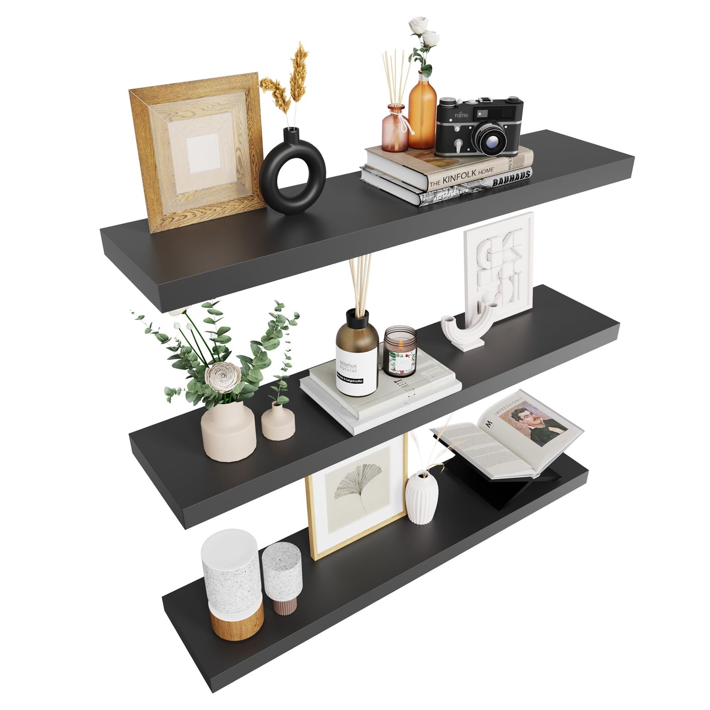 Colima 36" Brown Floating Shelves, 3-Pack