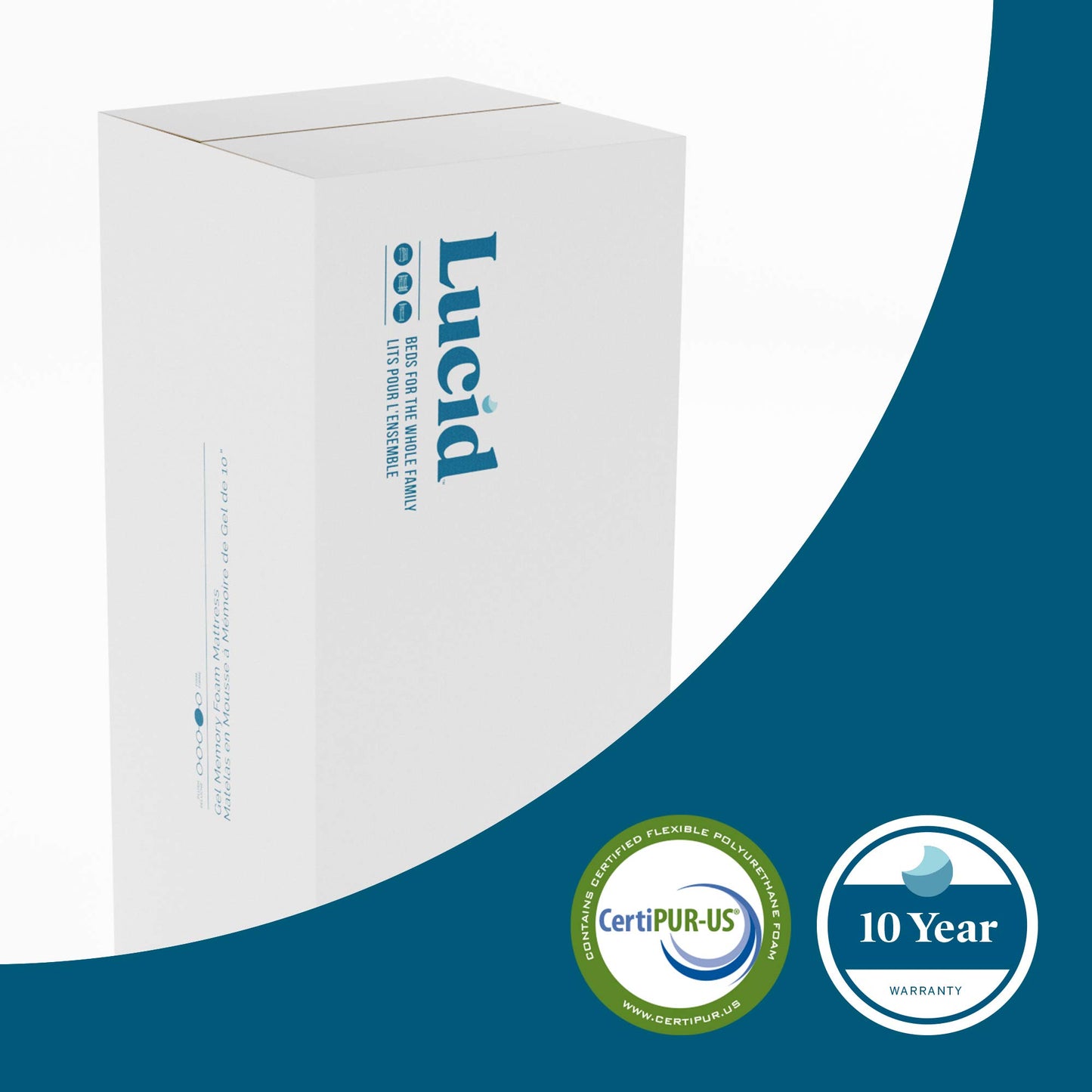 LUCID 12" Twin Memory Foam Mattress
