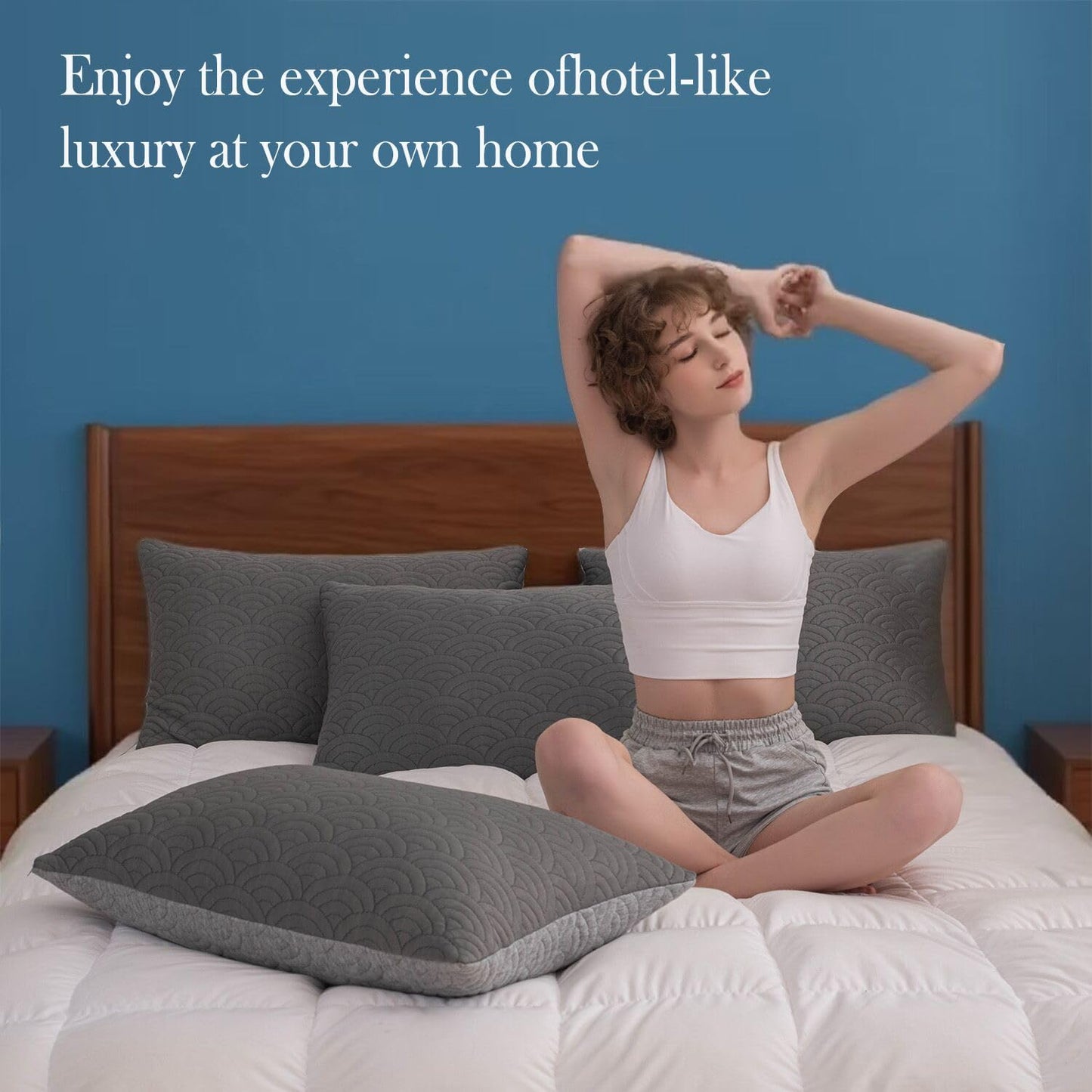 MOLCLCUY Memory Foam Pillows – Queen, 2 Pack