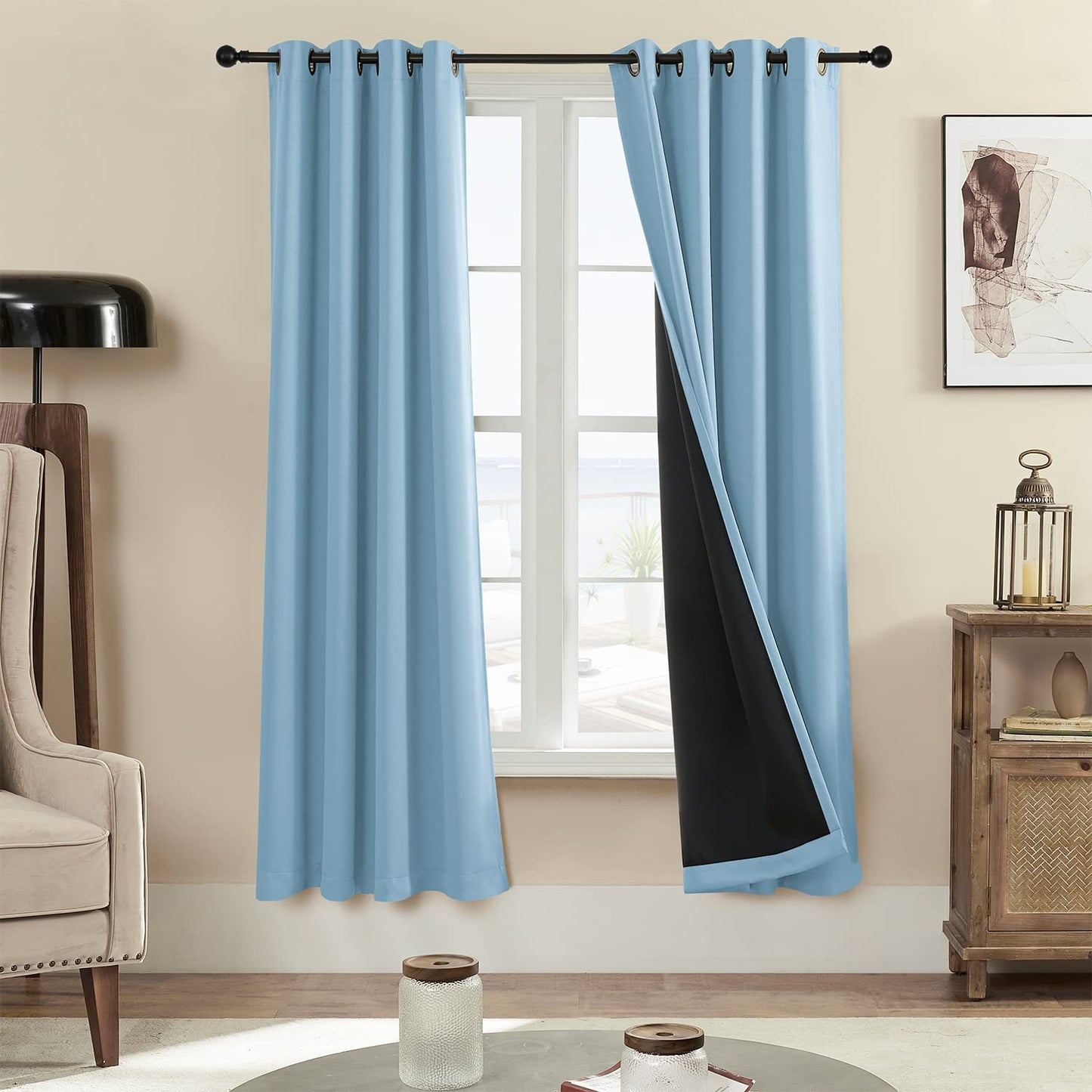 Rutterllow Blackout Curtains – 2 Panels, Dark Grey