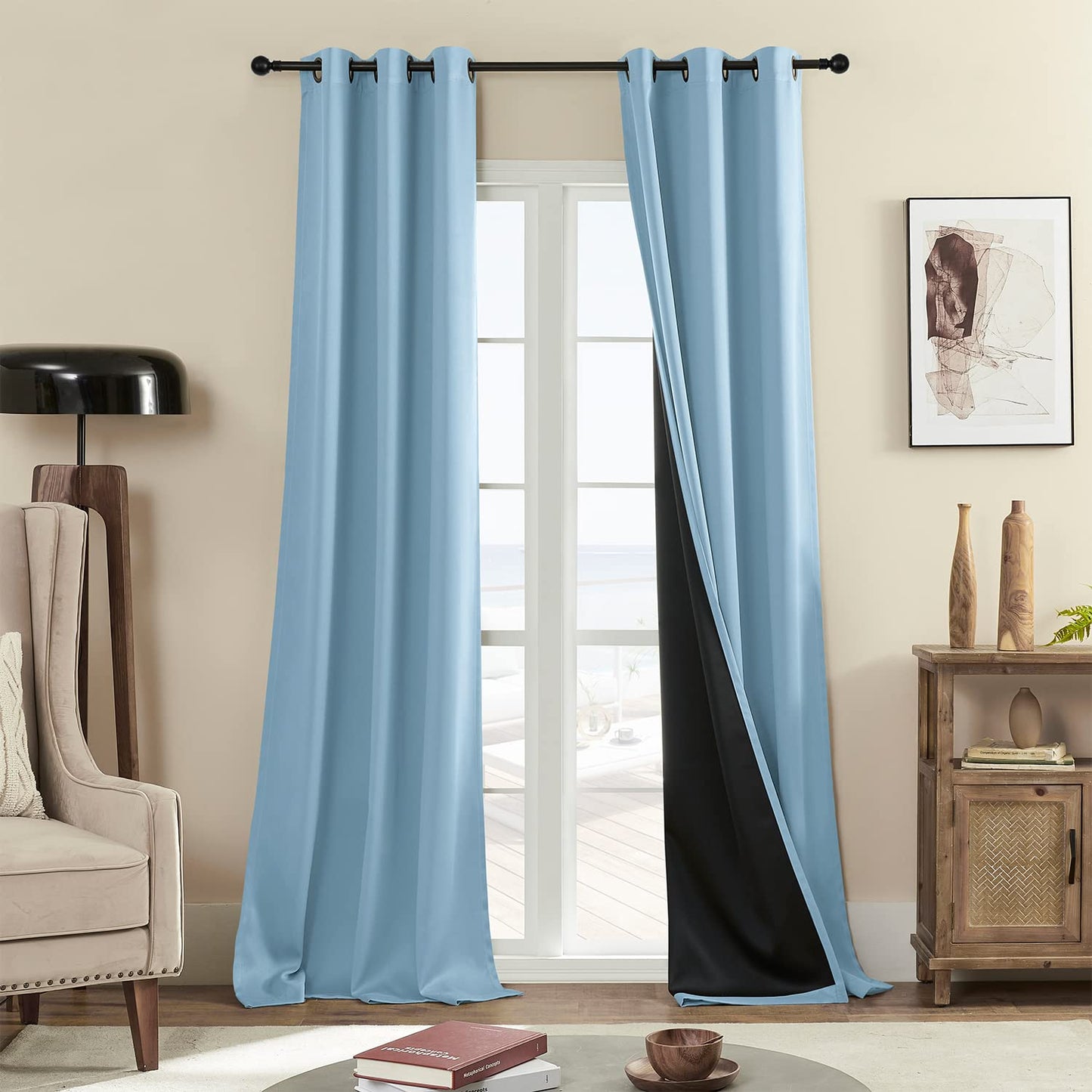 Rutterllow Blackout Curtains – 2 Panels, Dark Grey