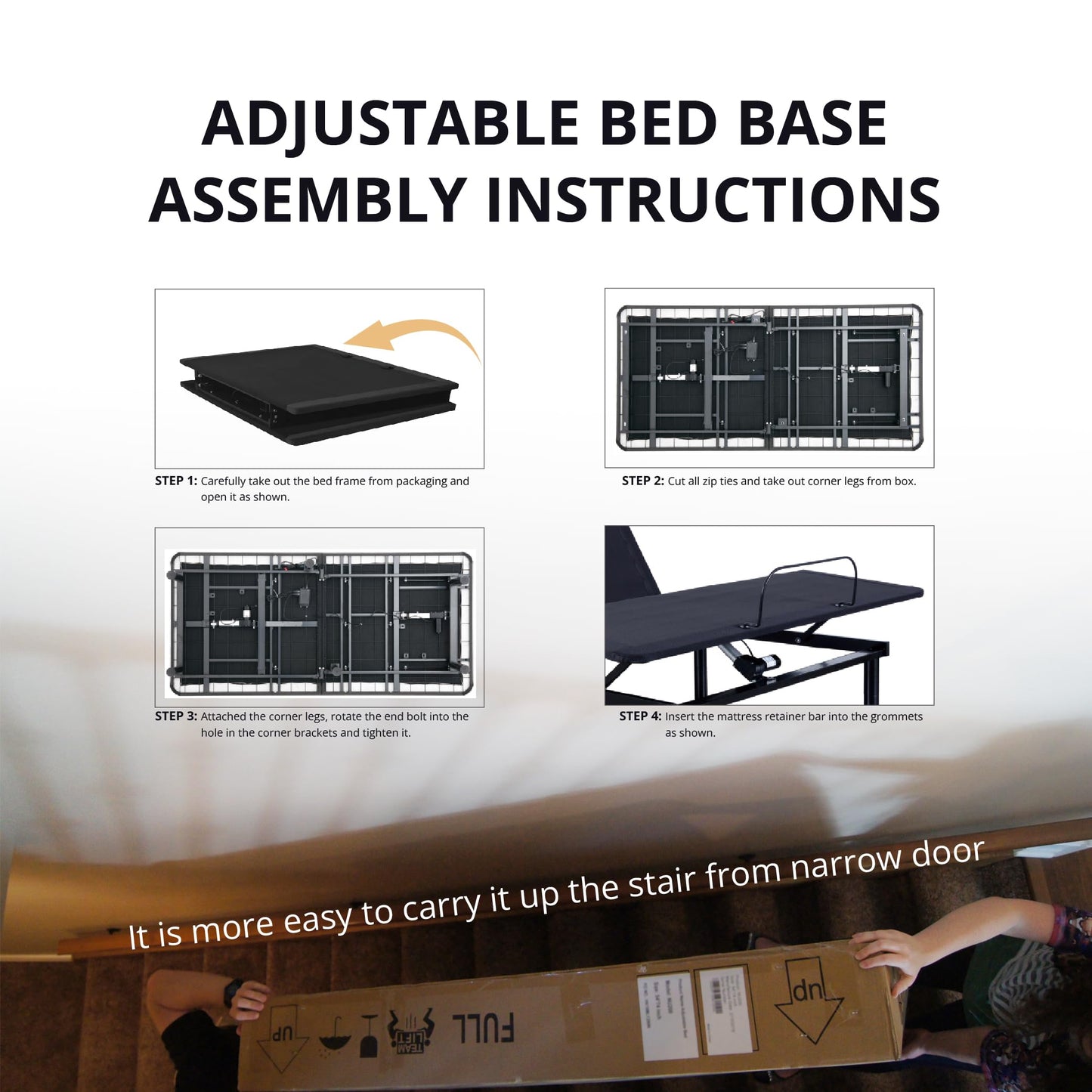 EGOHOME Split King Adjustable Bed