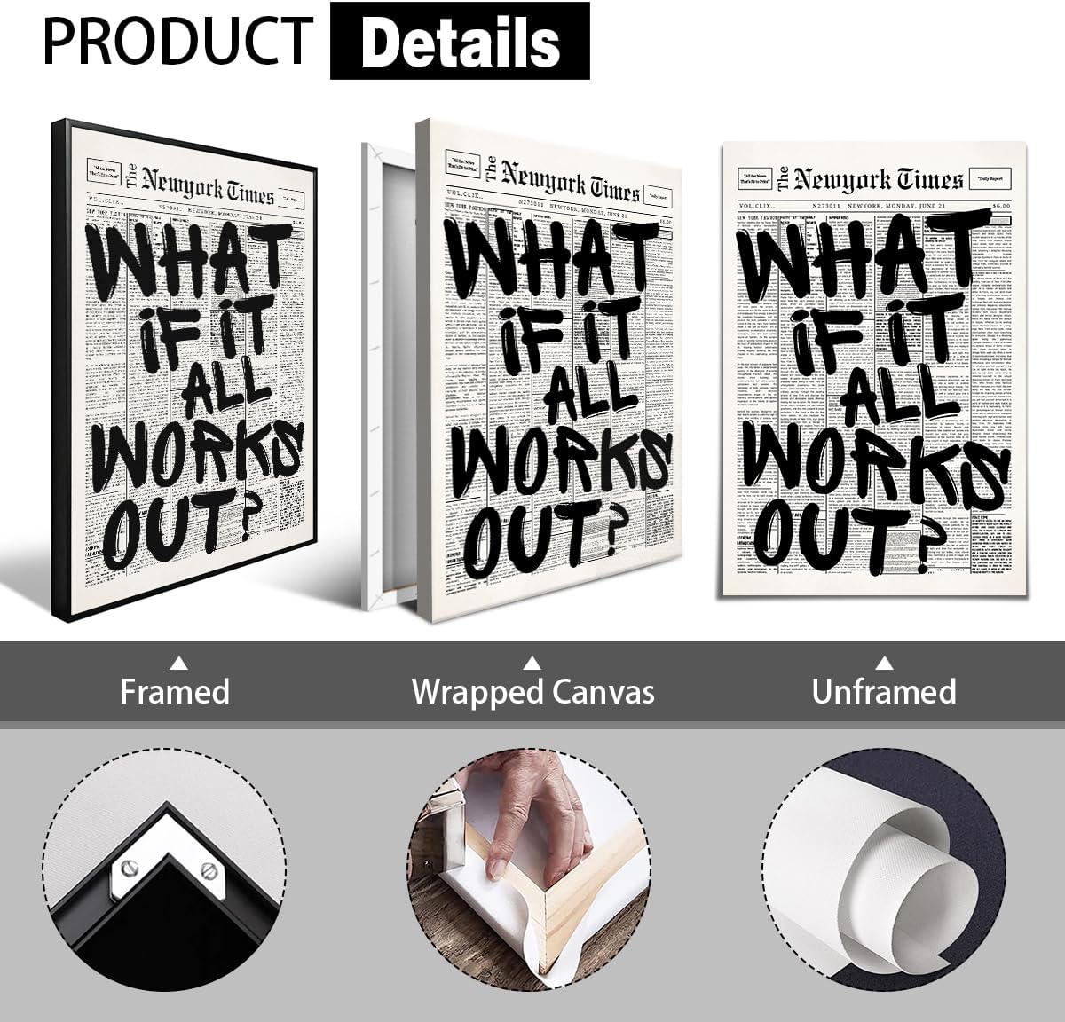What If It All Works Out Canvas Wall Art 12"x16"