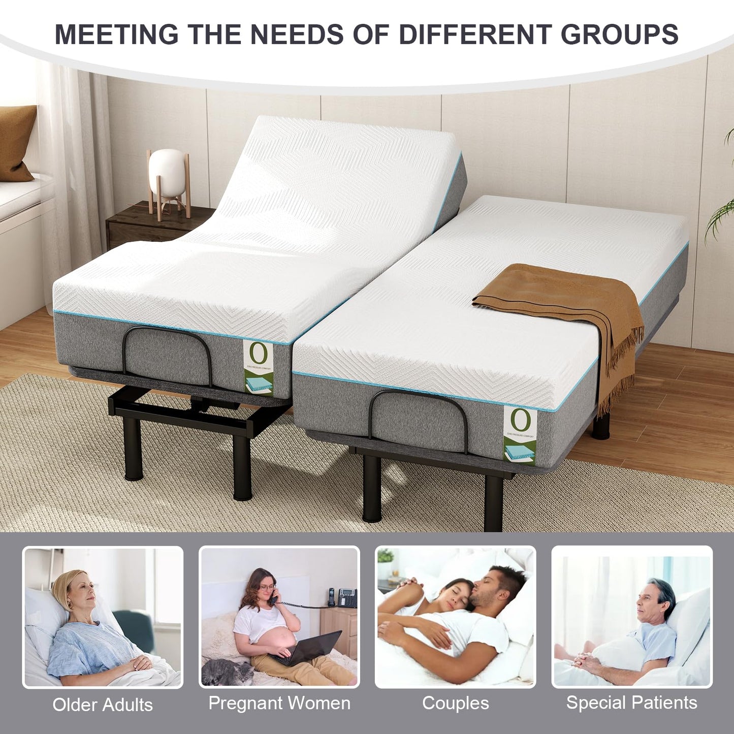 Vipbear Queen Adjustable Bed Frame