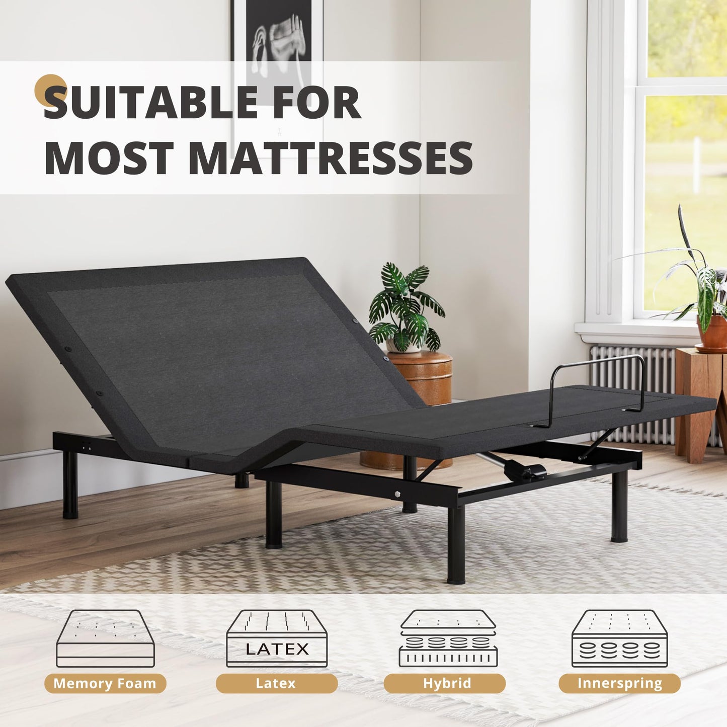Split King Adjustable Bed with Mattress