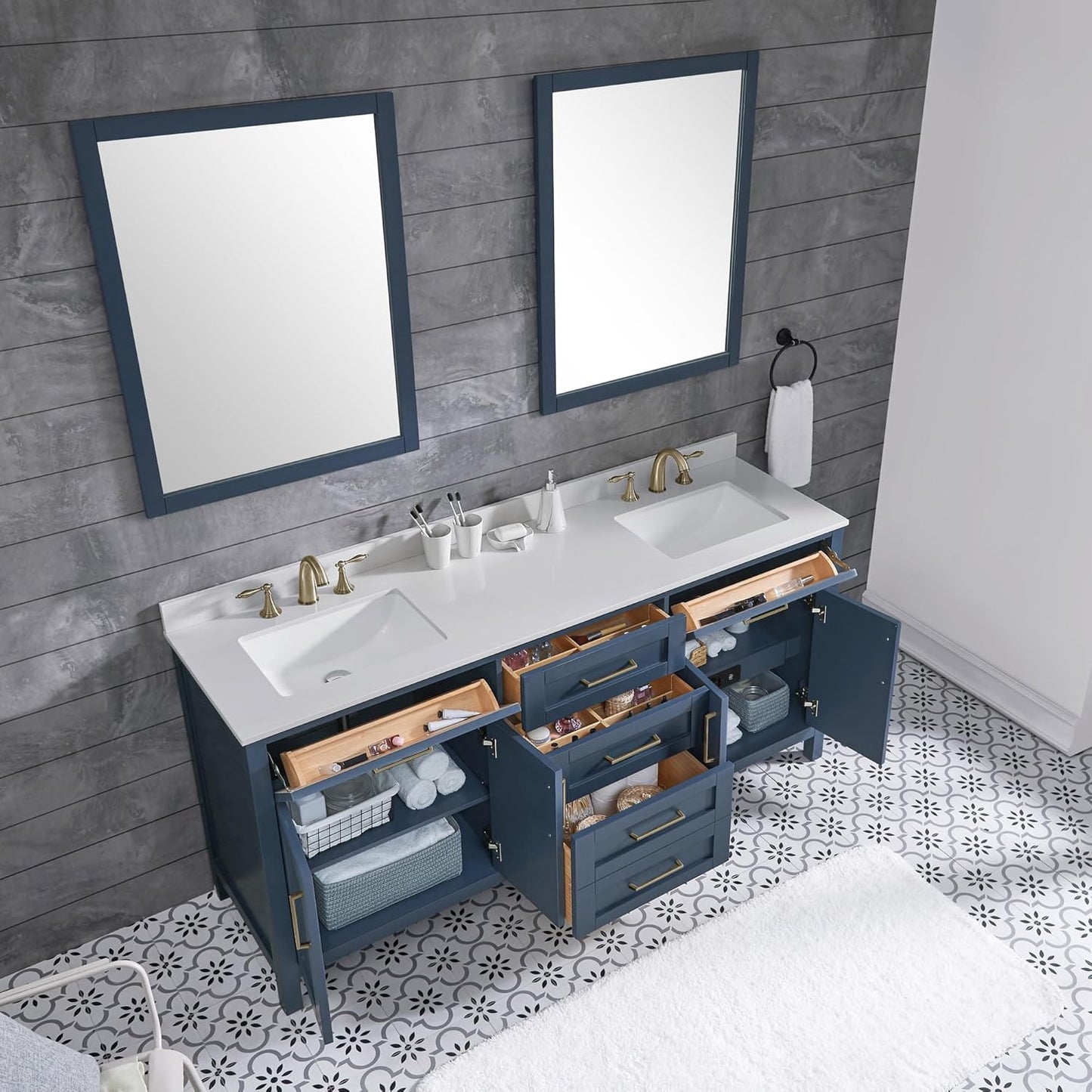 Tahoe 72" Double Vanity, Midnight Blue