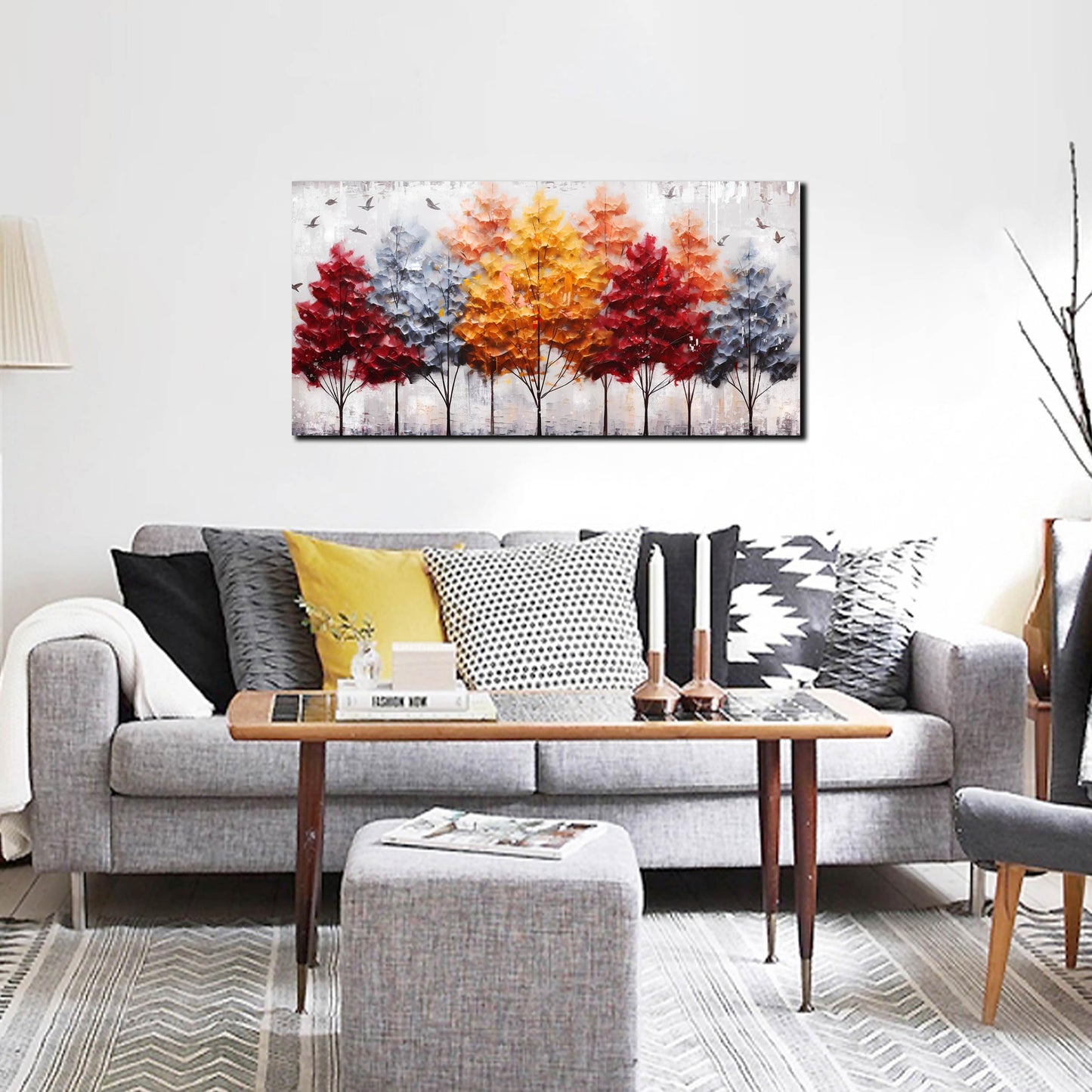 Ginkgo Tree Canvas Wall Art 48"x24"