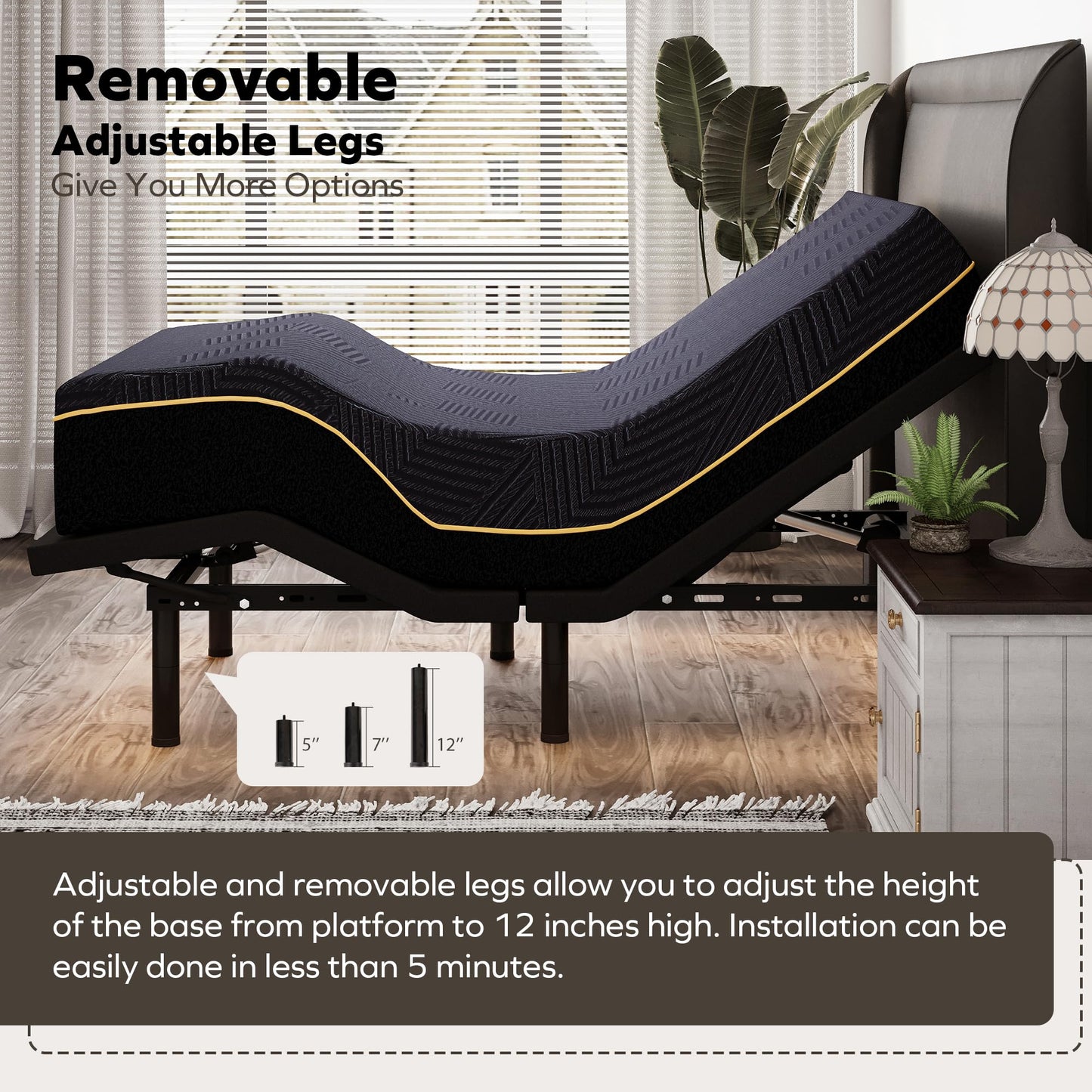 Split King Adjustable Bed with Mattress