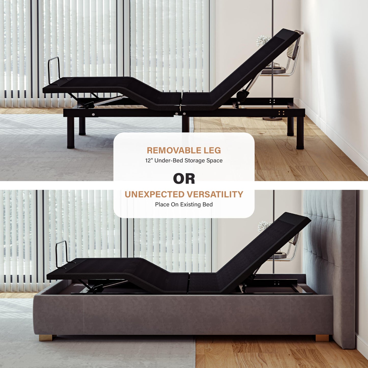 EGOHOME Split King Adjustable Bed