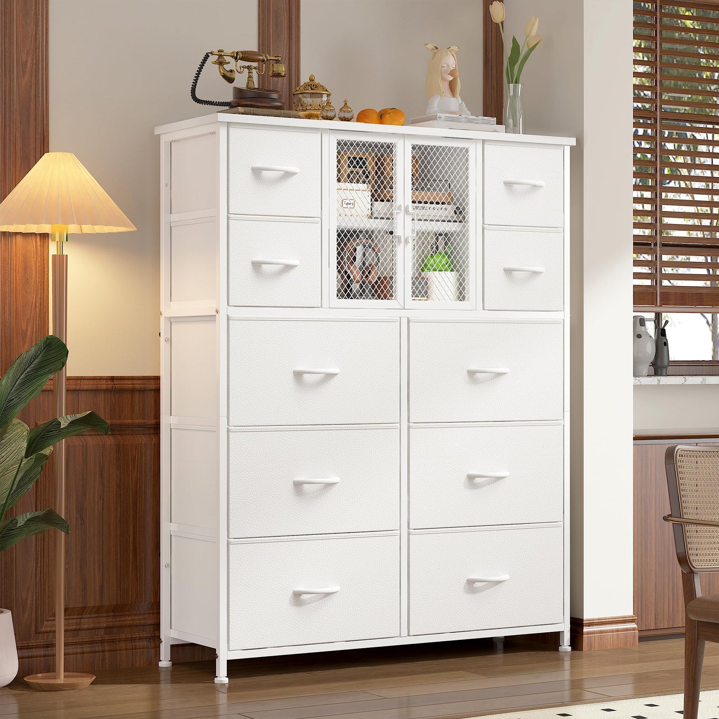 10-Drawer Rustic Brown Dresser 48.2"x38.1"x11.8"