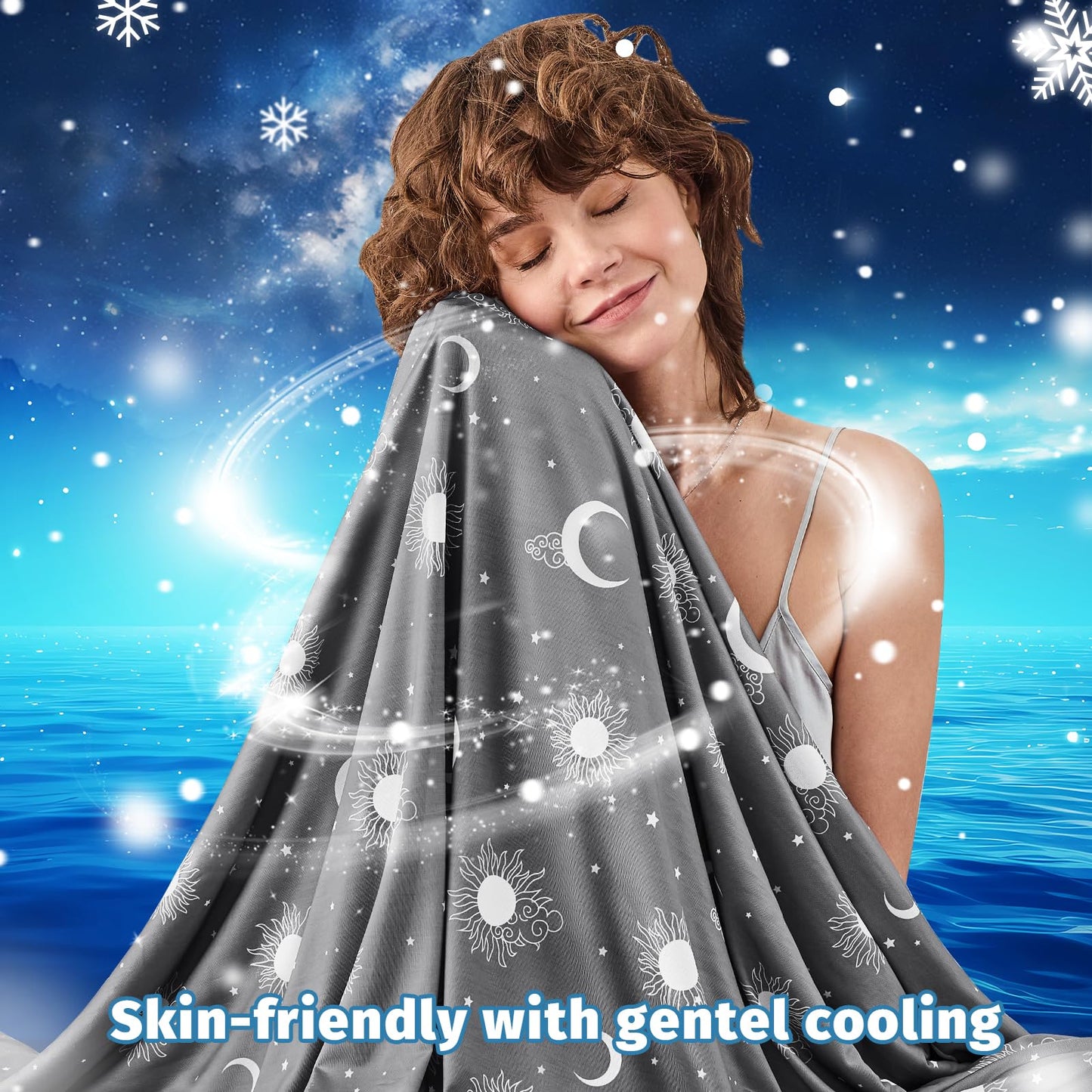 inhand Cooling Blanket – Queen, Dark Grey-Sky