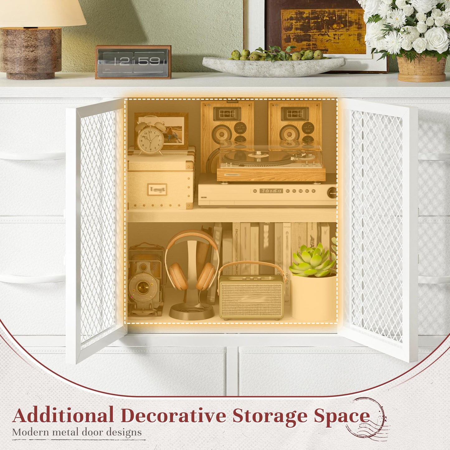 10-Drawer Rustic Brown Dresser 48.2"x38.1"x11.8"