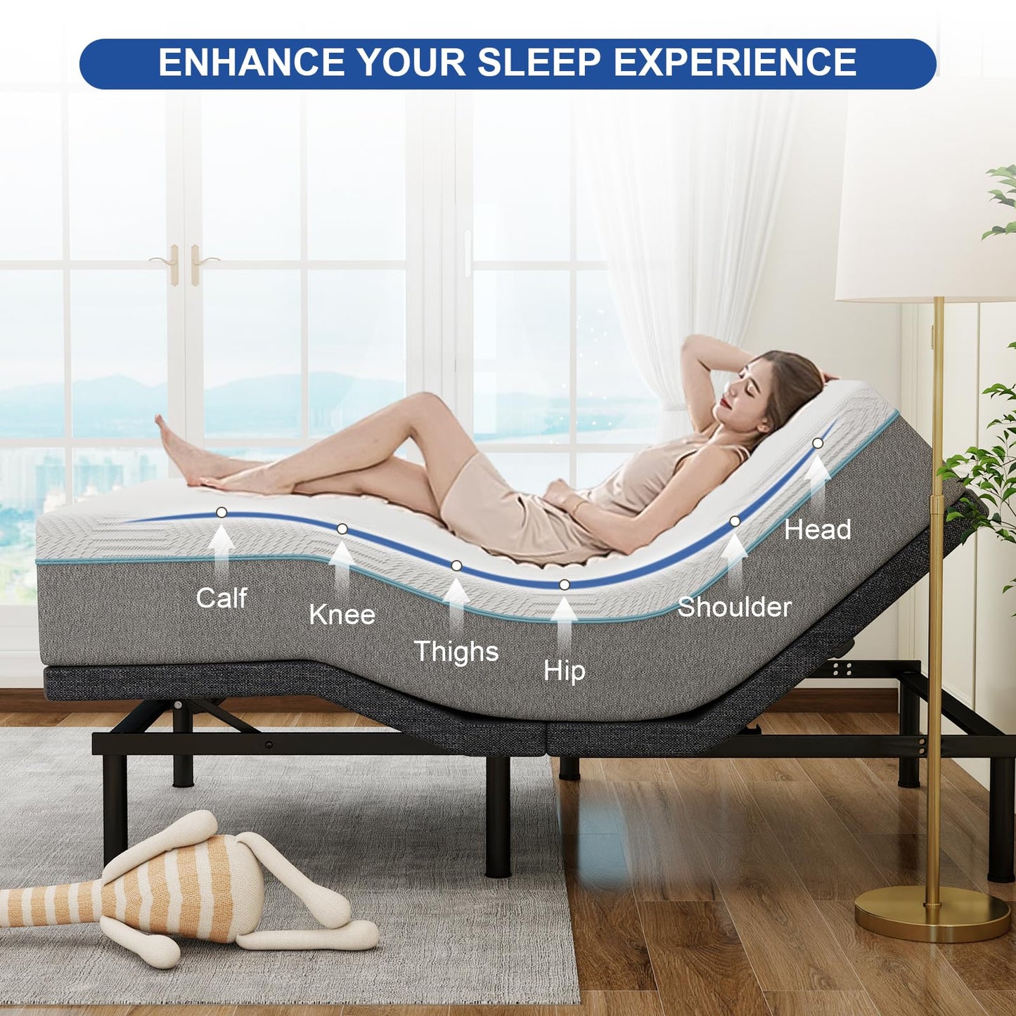Vipbear Queen Adjustable Bed Frame