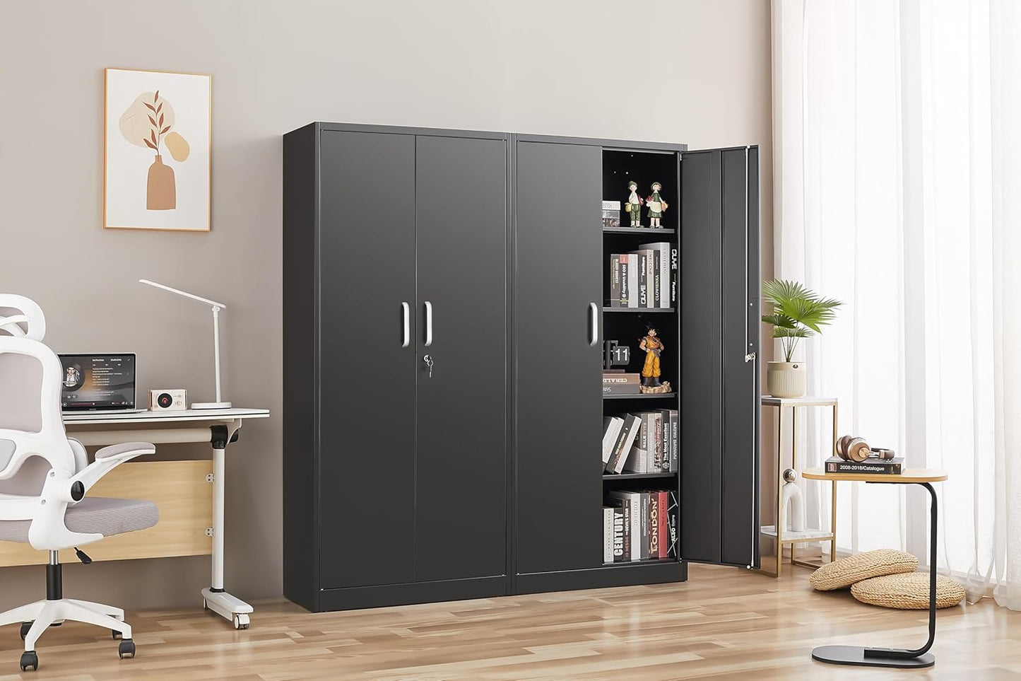 Metal Storage Cabinet – Black, 71"
