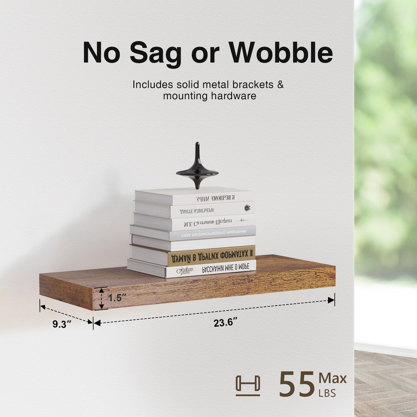 Colima 36" Brown Floating Shelves, 3-Pack