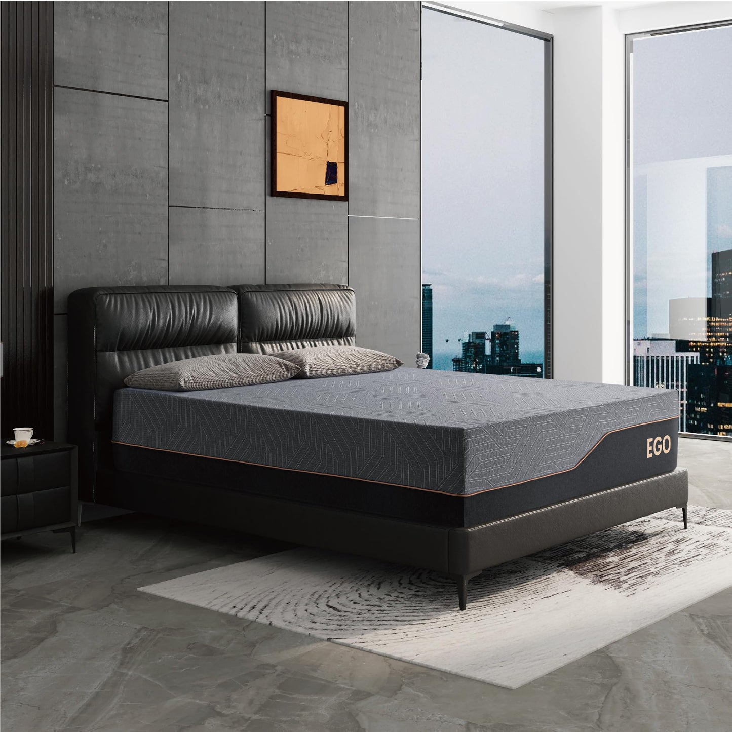 Firm Queen Memory Foam Mattress – 14", Black