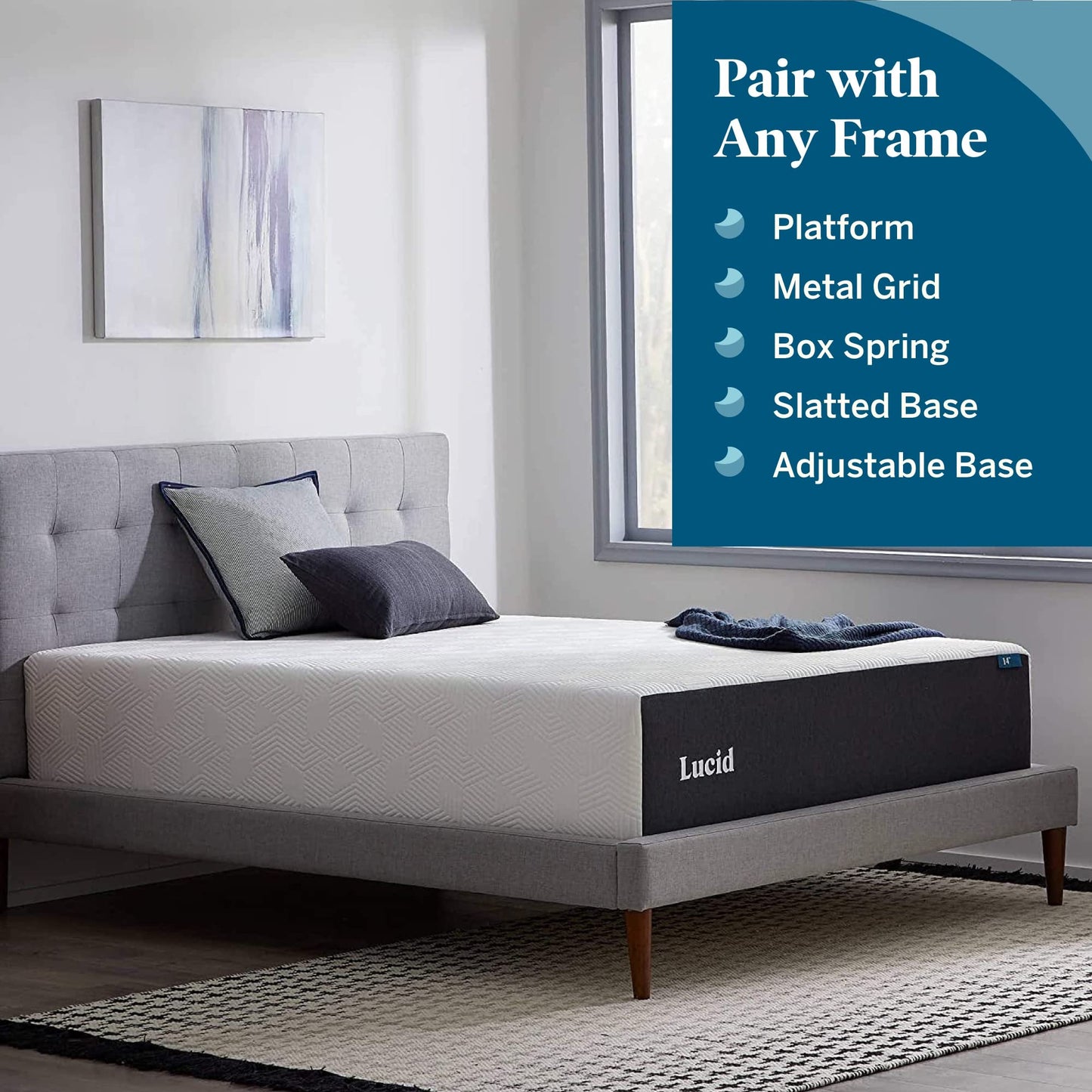 LUCID 12" Twin XL Memory Foam Mattress