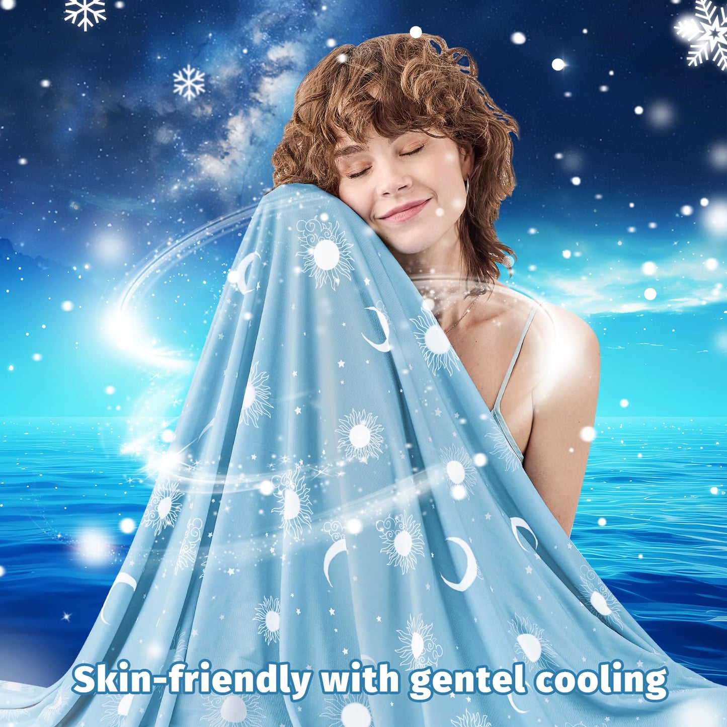 inhand Cooling Blanket – Queen, Dark Grey-Sky