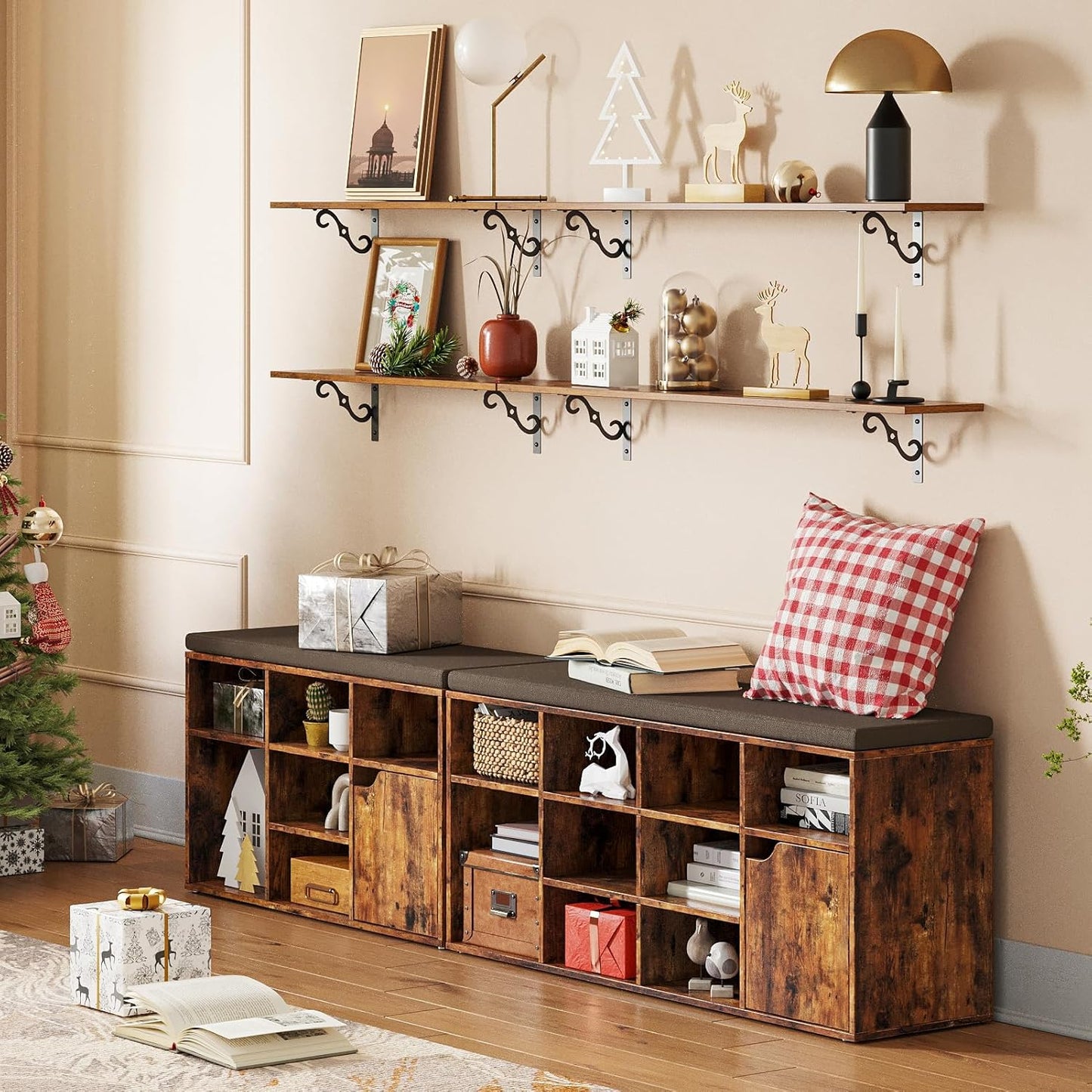 DINZI LVJ 39.4" Floating Wall Shelves, 2-Pack