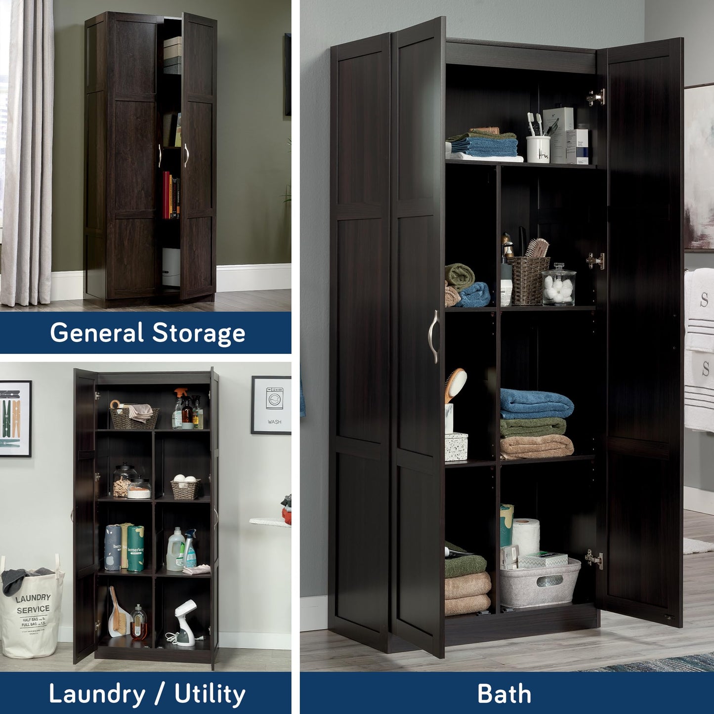 Sauder Select Storage Cabinet/ Pantry cabinets, White finish