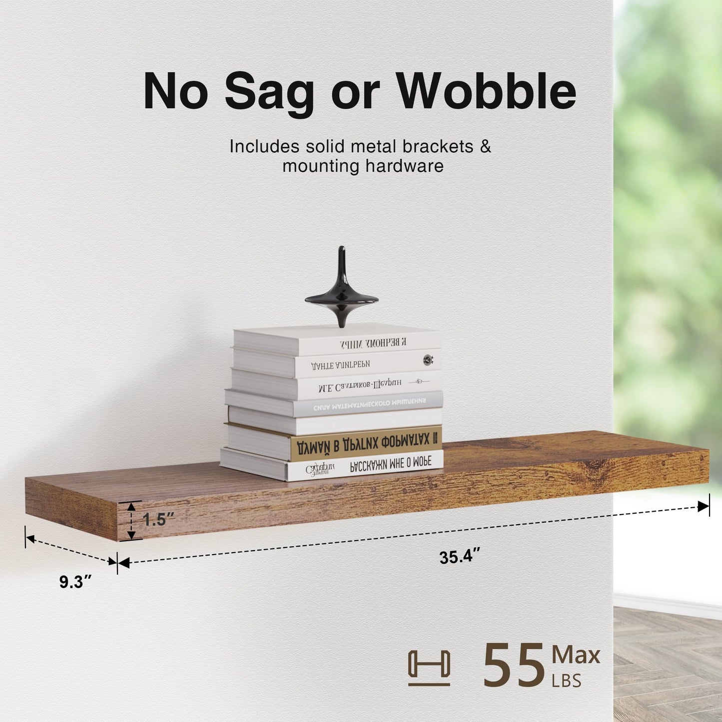 Colima 36" Brown Floating Shelves, 3-Pack