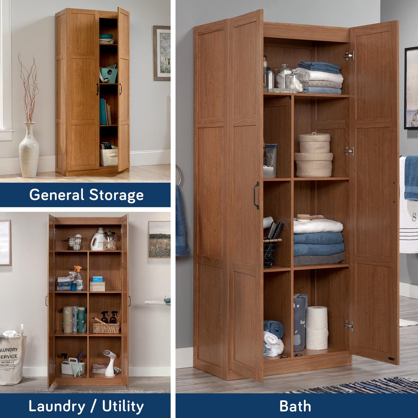 Sauder Select Storage Cabinet/ Pantry cabinets, White finish