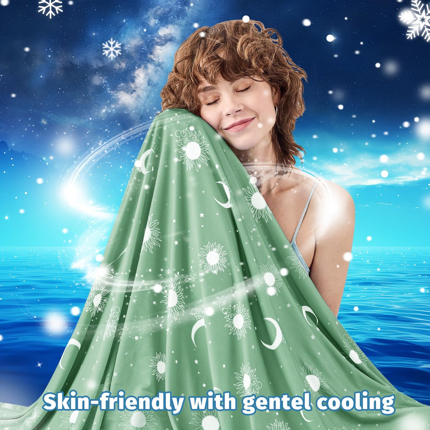 inhand Cooling Blanket – Queen, Dark Grey-Sky