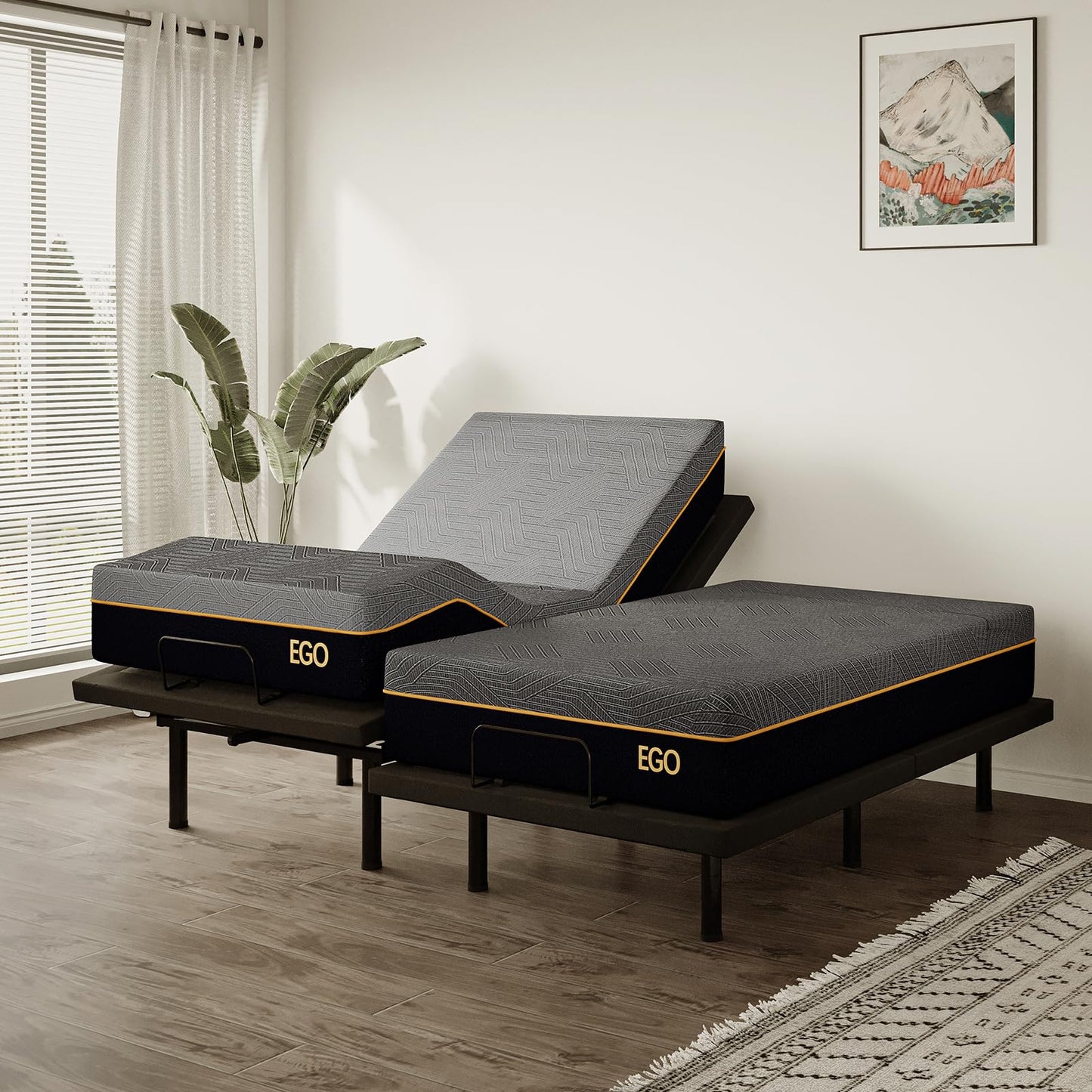 EGOHOME Split King Adjustable Bed