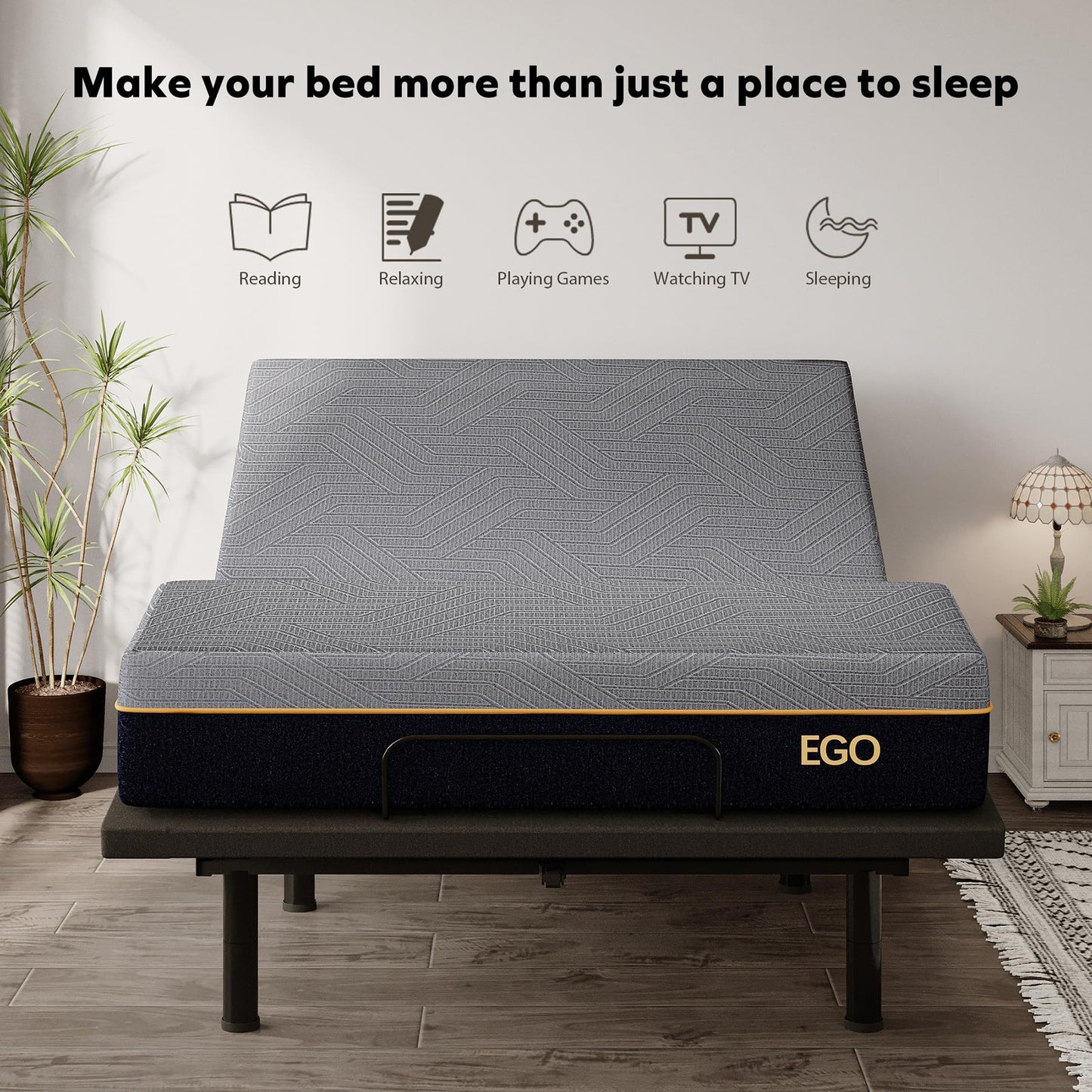EGOHOME Split King Adjustable Bed