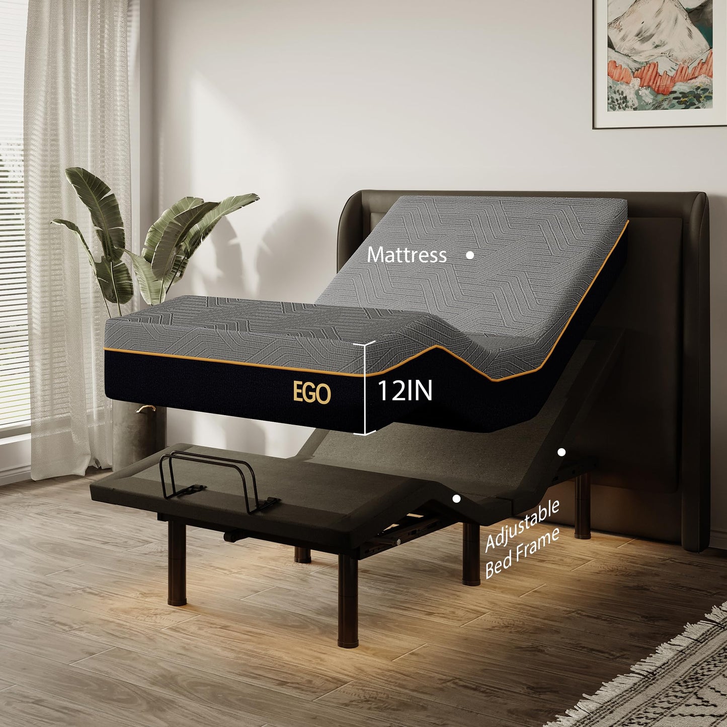 Split King Adjustable Bed with Mattress