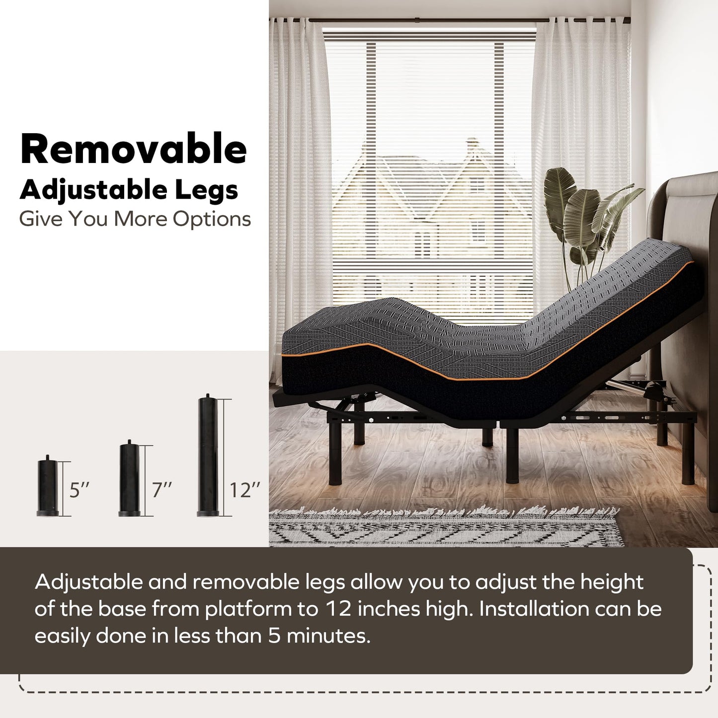 Split King Adjustable Bed with Mattress