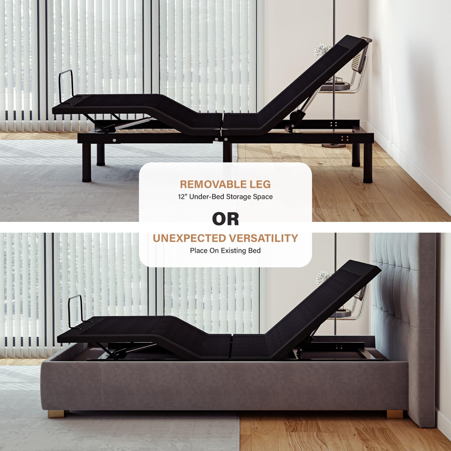 EGOHOME Split King Adjustable Bed