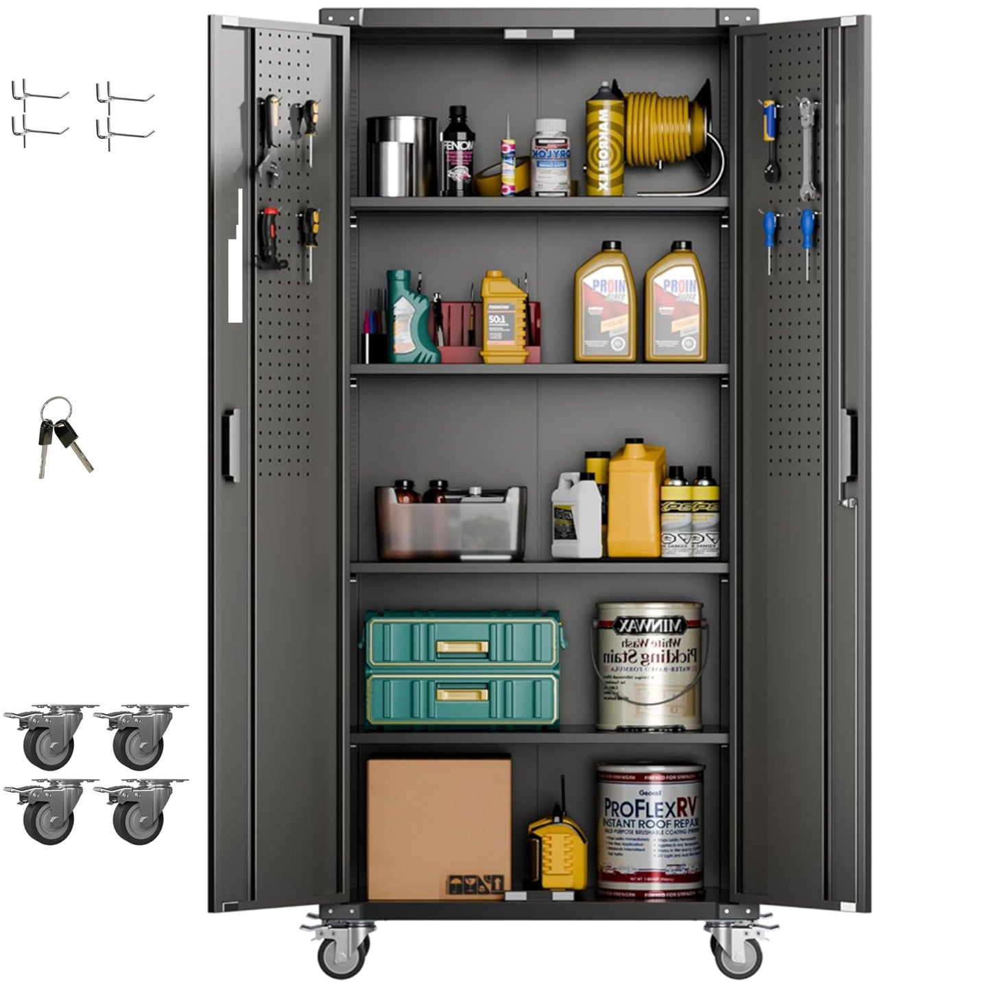 Aobabo Metal Garage Storage Cabinet – Black