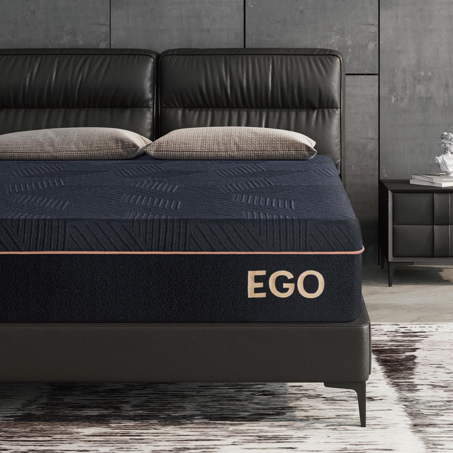 Firm Queen Memory Foam Mattress – 14", Black