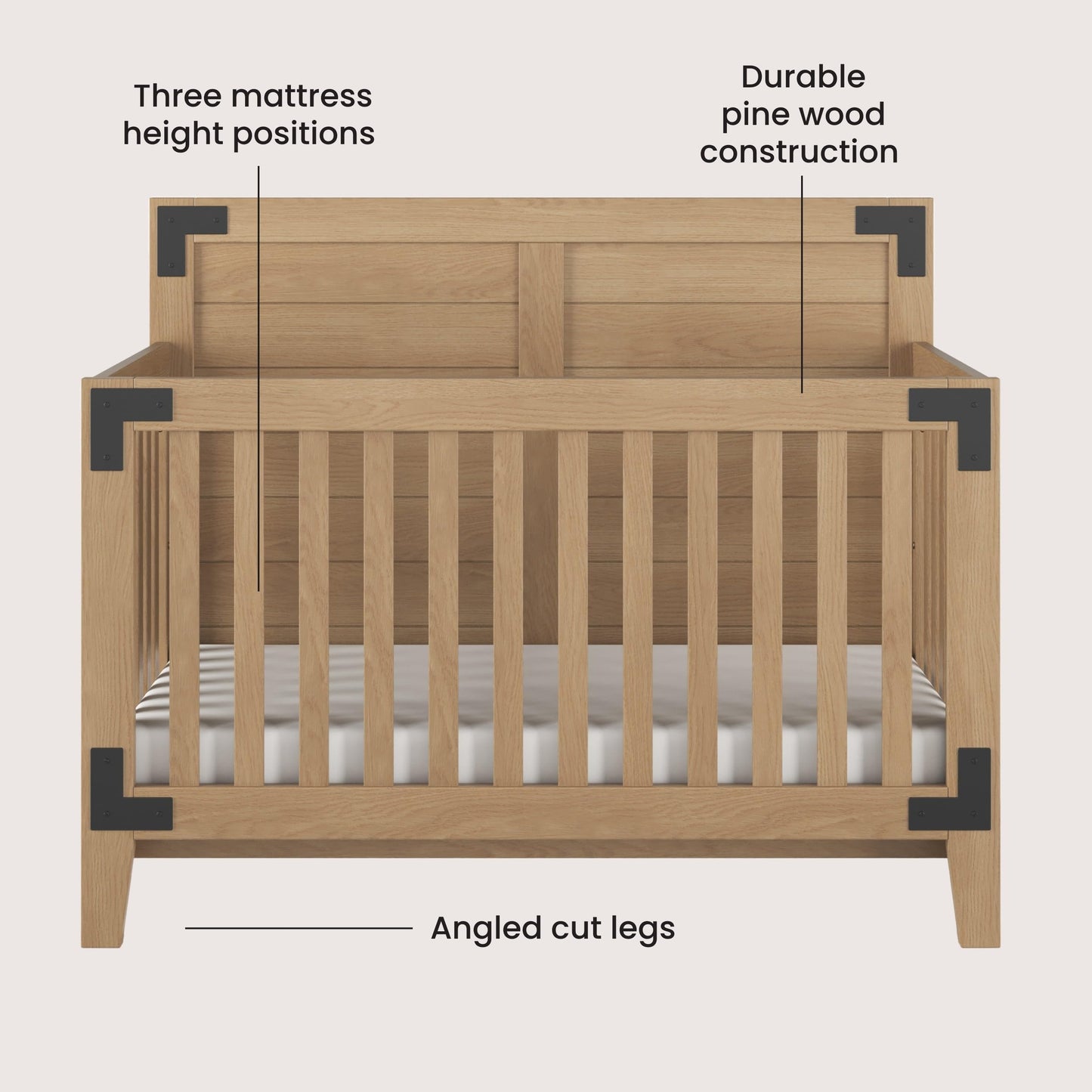 Child Craft Lucas 4-in-1 Convertible Crib – Nutmeg