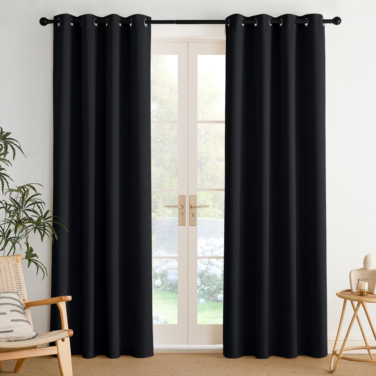NICETOWN Blackout Curtains – 2 Panels, Grey, 63"