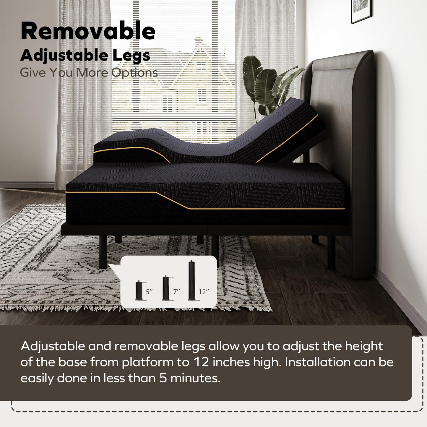 Split King Adjustable Bed with Mattress