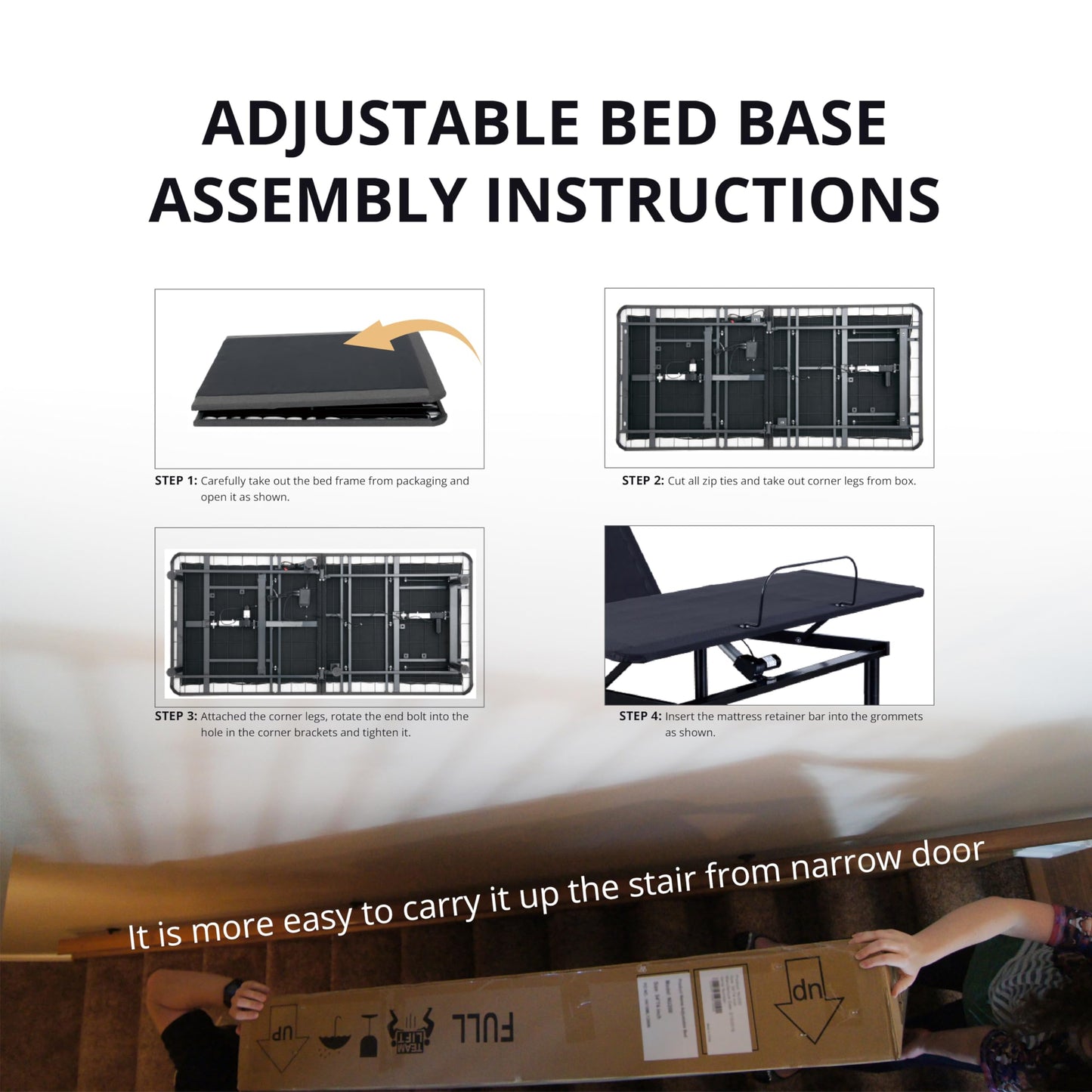 EGOHOME Split King Adjustable Bed